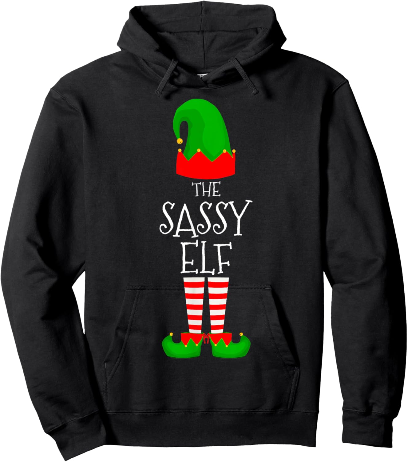 Sassy Elf Family Matching Group Christmas Sassies Elves Hoodie - Hoodie | Black