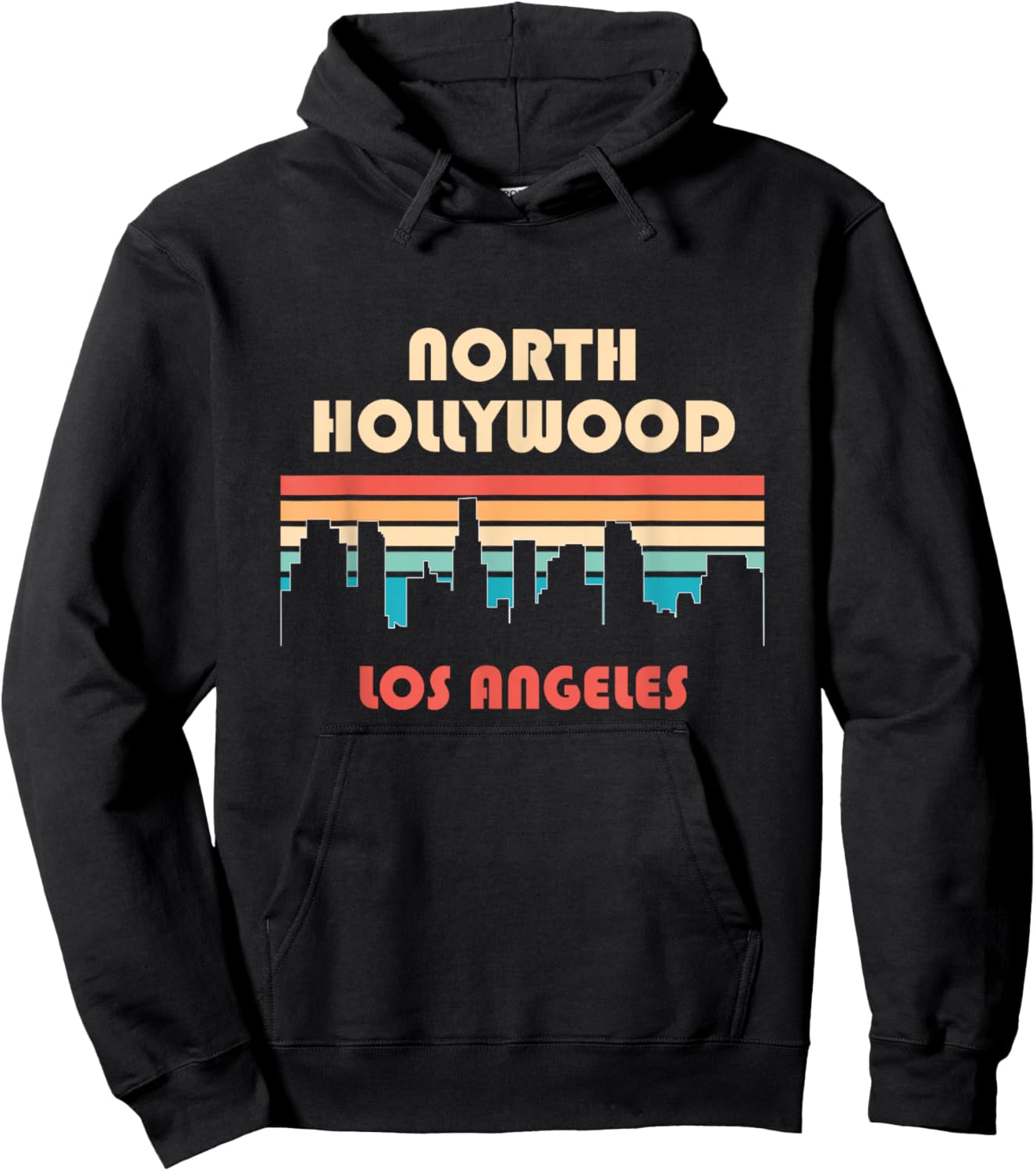 North Hollywood Los Angeles California Retro Vintage Hoodie - Hoodie | Black
