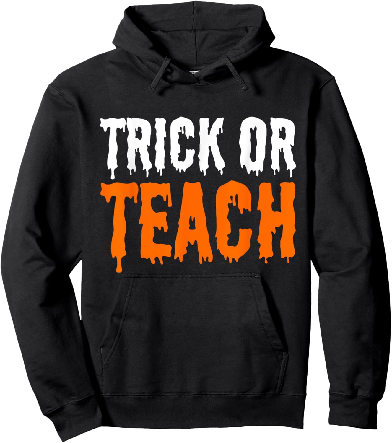 Trick Or Teach Groovy Teacher Halloween Retro Ghost Hoodie - Hoodie | Black