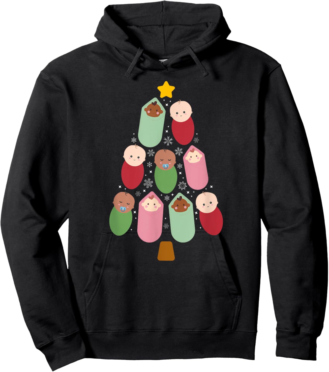 NICU Nurse Christmas Tree Neonatal ICU Nurse Xmas Party Hoodie - Hoodie | Black