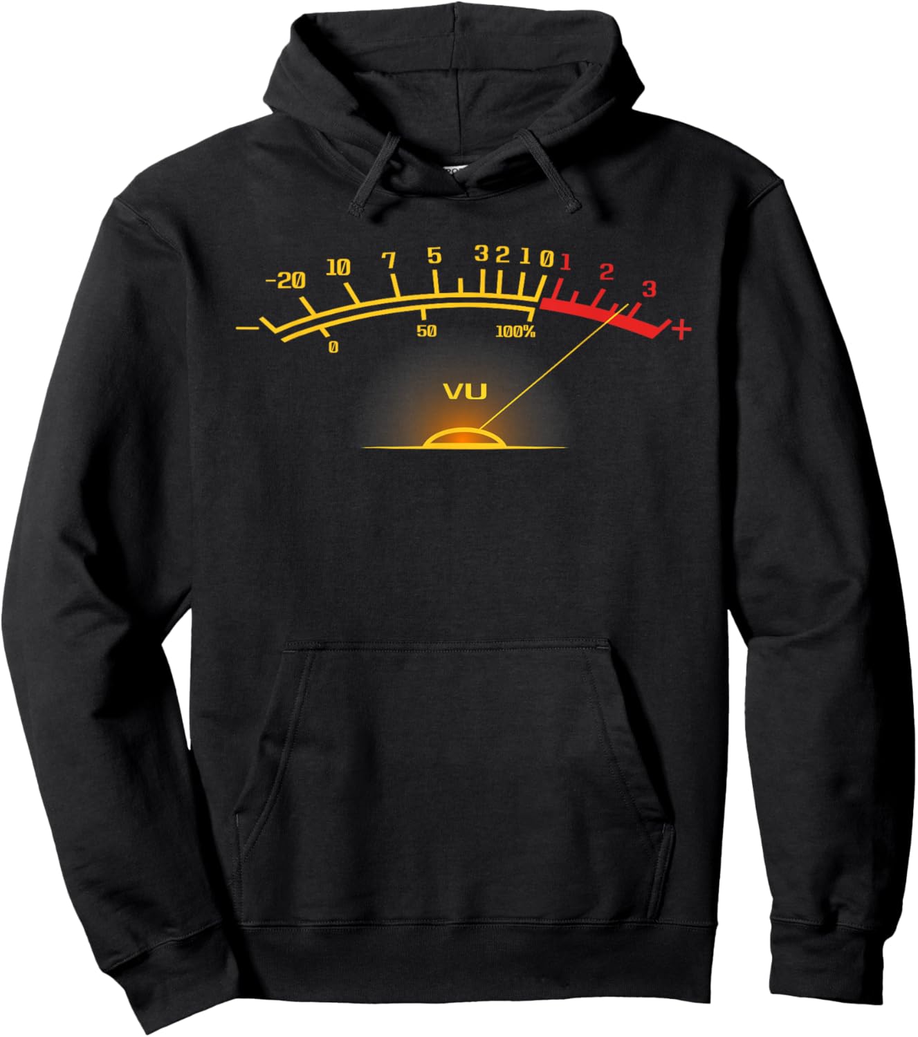 Retro VU Meter Hi-Fi Funny Stereo Sound Audio Engineer Hoodie - Hoodie | Black