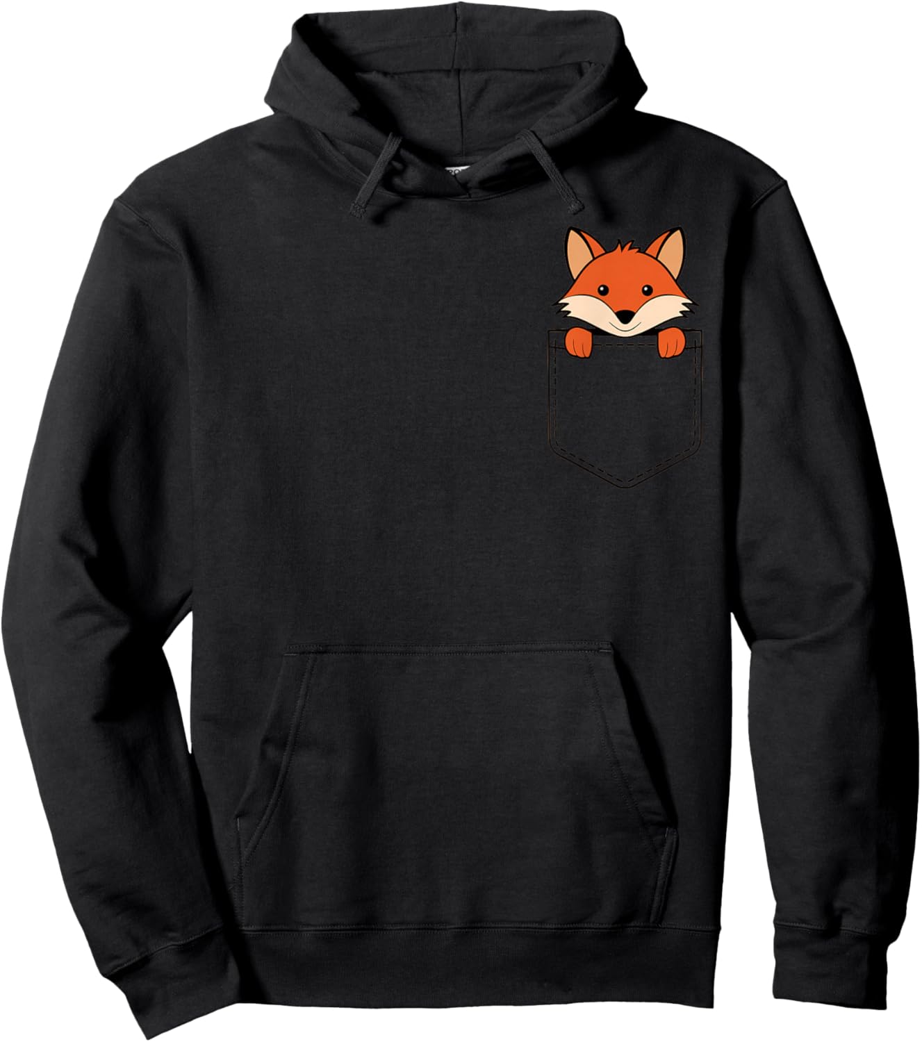 Boys Girls Toddler Cute Zoo Animal Baby Fox Peeking Pocket Hoodie - Hoodie | Black