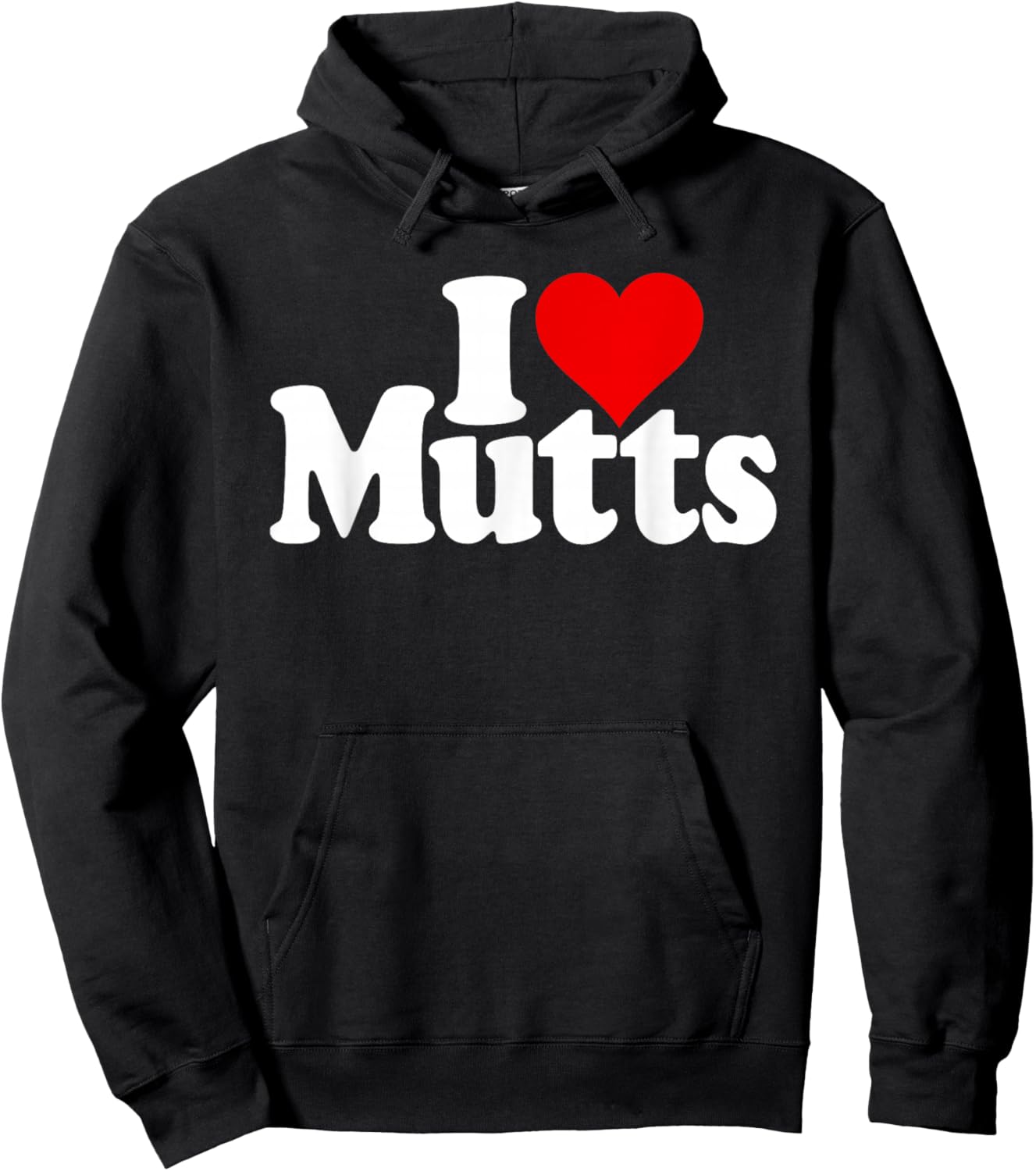 I Love Heart Mutts Dogs Puppies Mixed Breeds Rescue Shelter Hoodie - Hoodie | Black