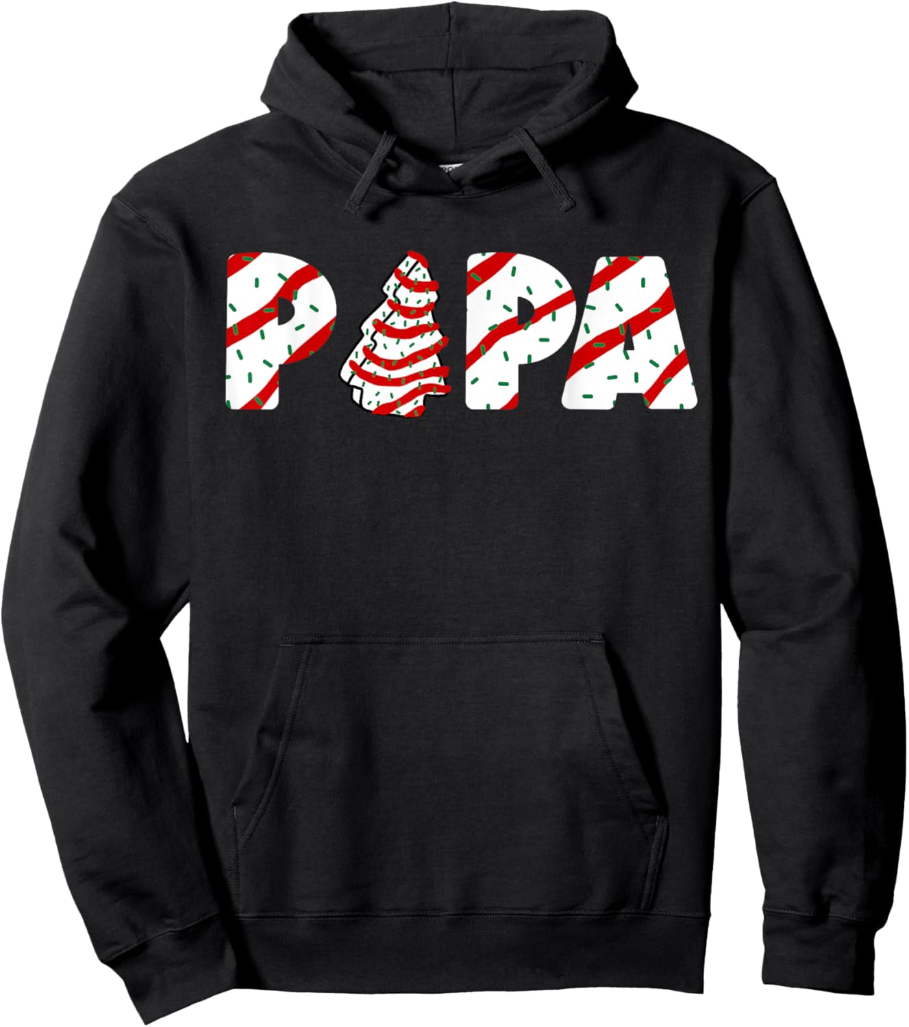 Christmas Tree Cake Matching Family Party Pajama Papa Hoodie - Hoodie | Black