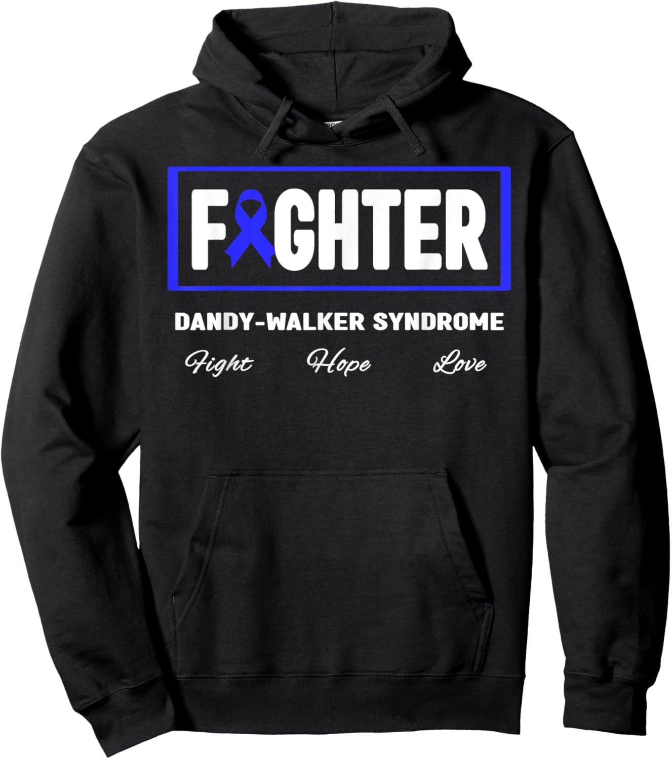 Blue Ribbon Fighter Shirt - Dandy-Walker Syndrome Awareness Hoodie - Hoodie | Black