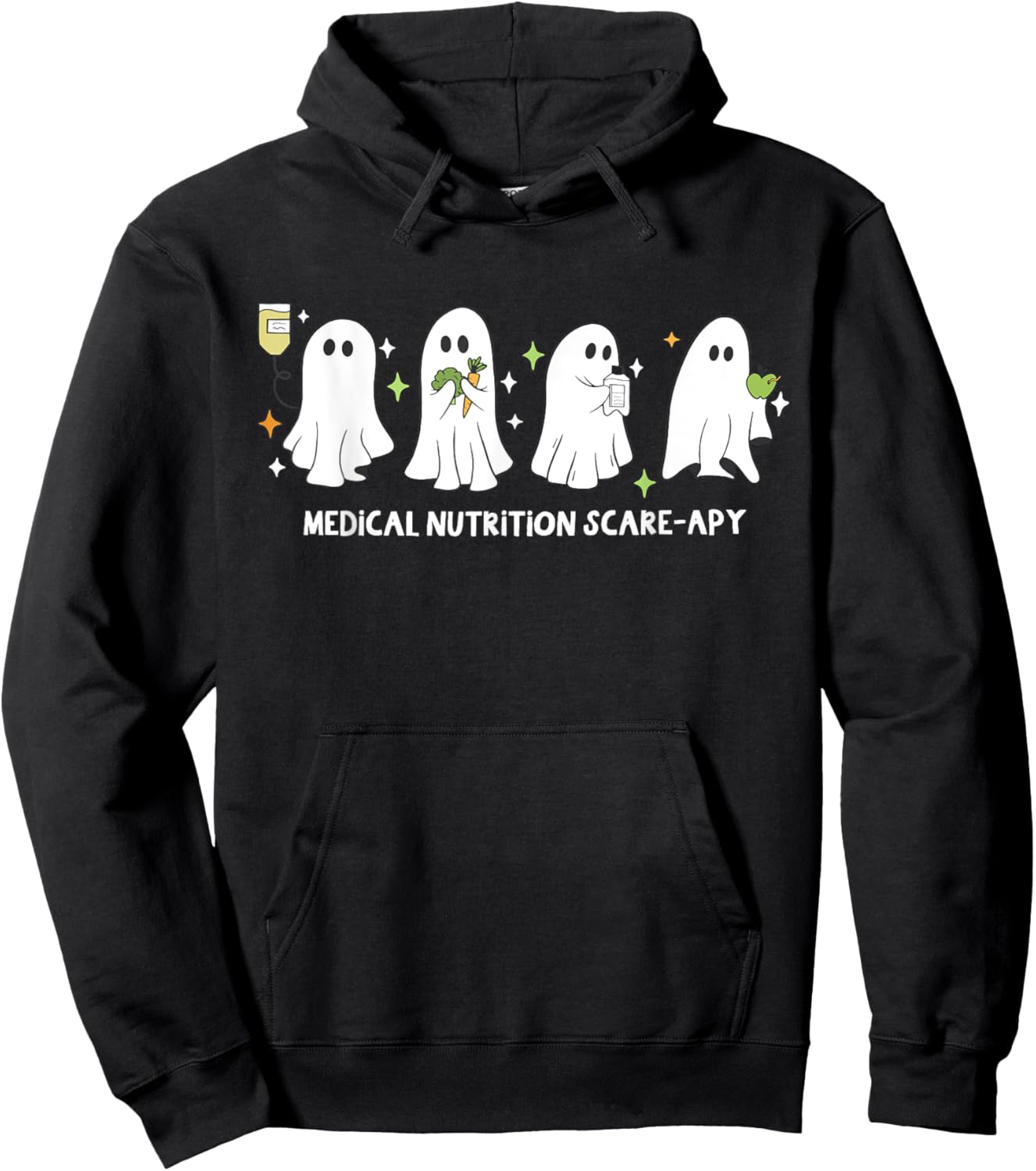 Funny Ghost Medical Nutrition Scare-apy Halloween Nurse Hoodie - Hoodie | Black