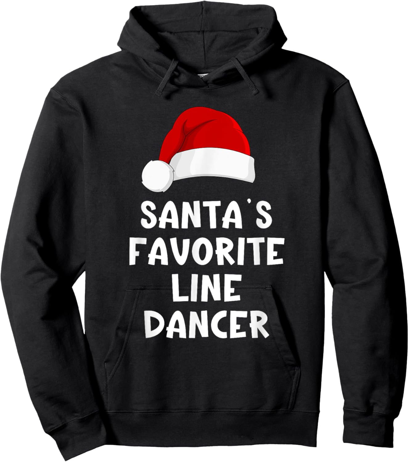 Christmas Santa's Favorite Line Dancer Funny Dancing Dance Hoodie - Hoodie | Black