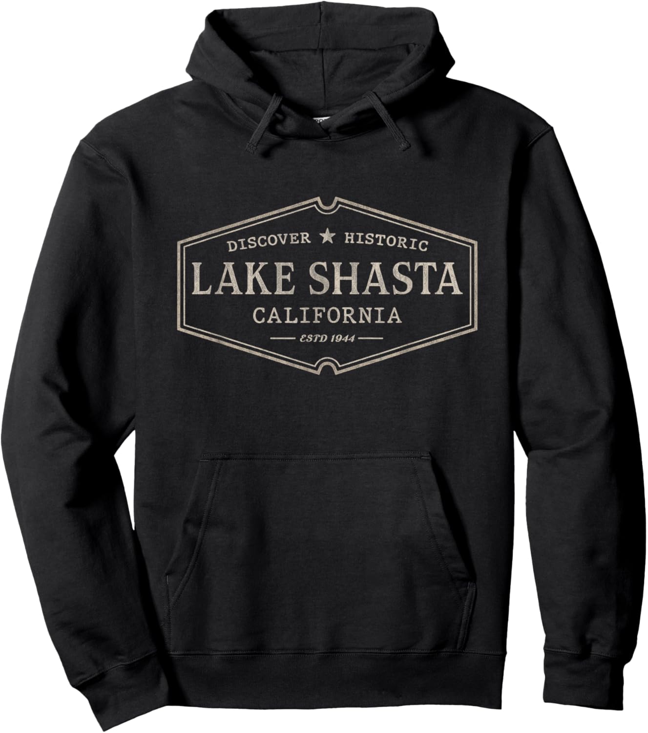 Lake Shasta California | Lake Shasta CA Historic Design Hoodie - Hoodie | Black
