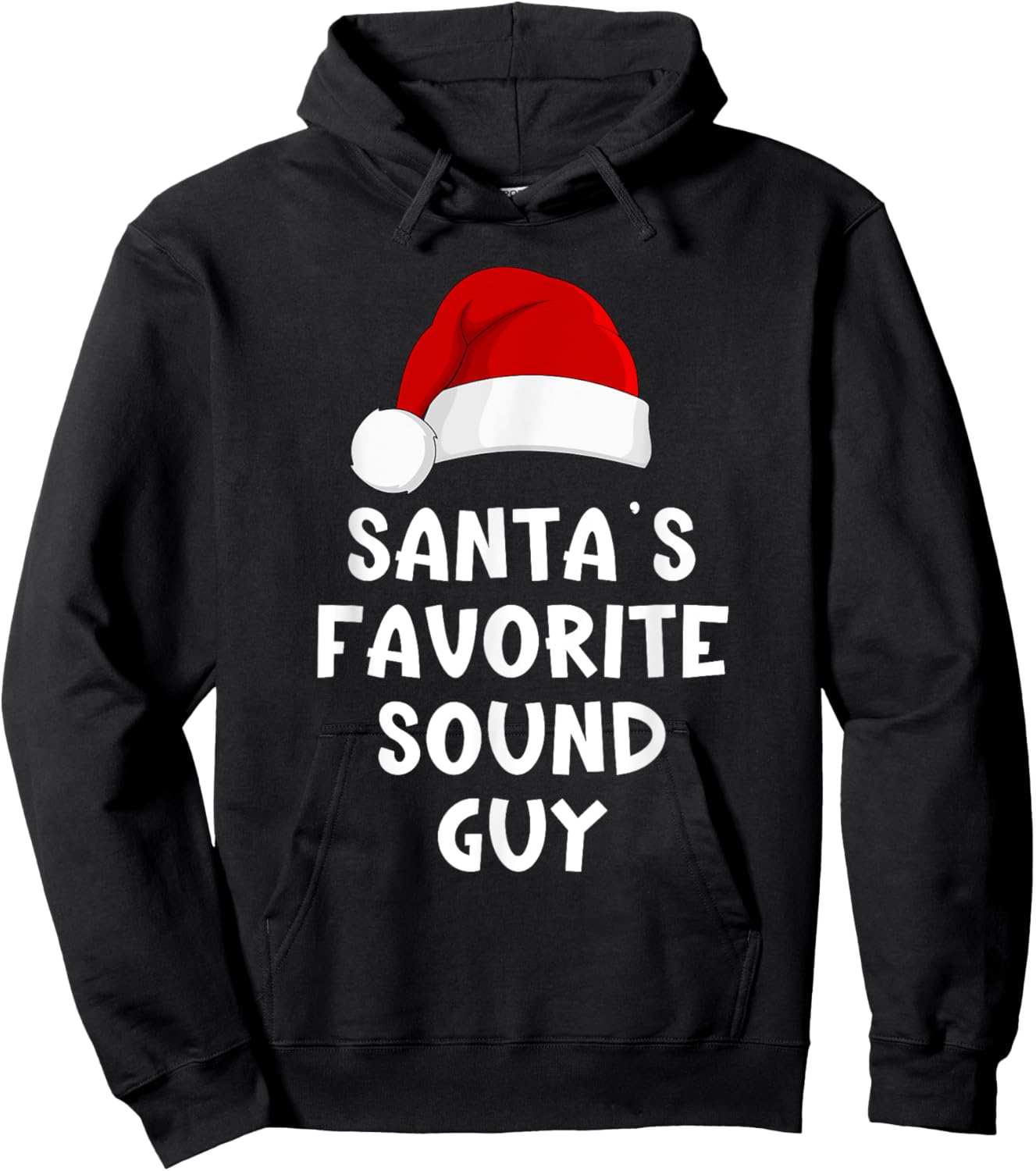 Christmas Santa's Favorite Sound Guy Audio Tech Engineer Hoodie - Hoodie | Black