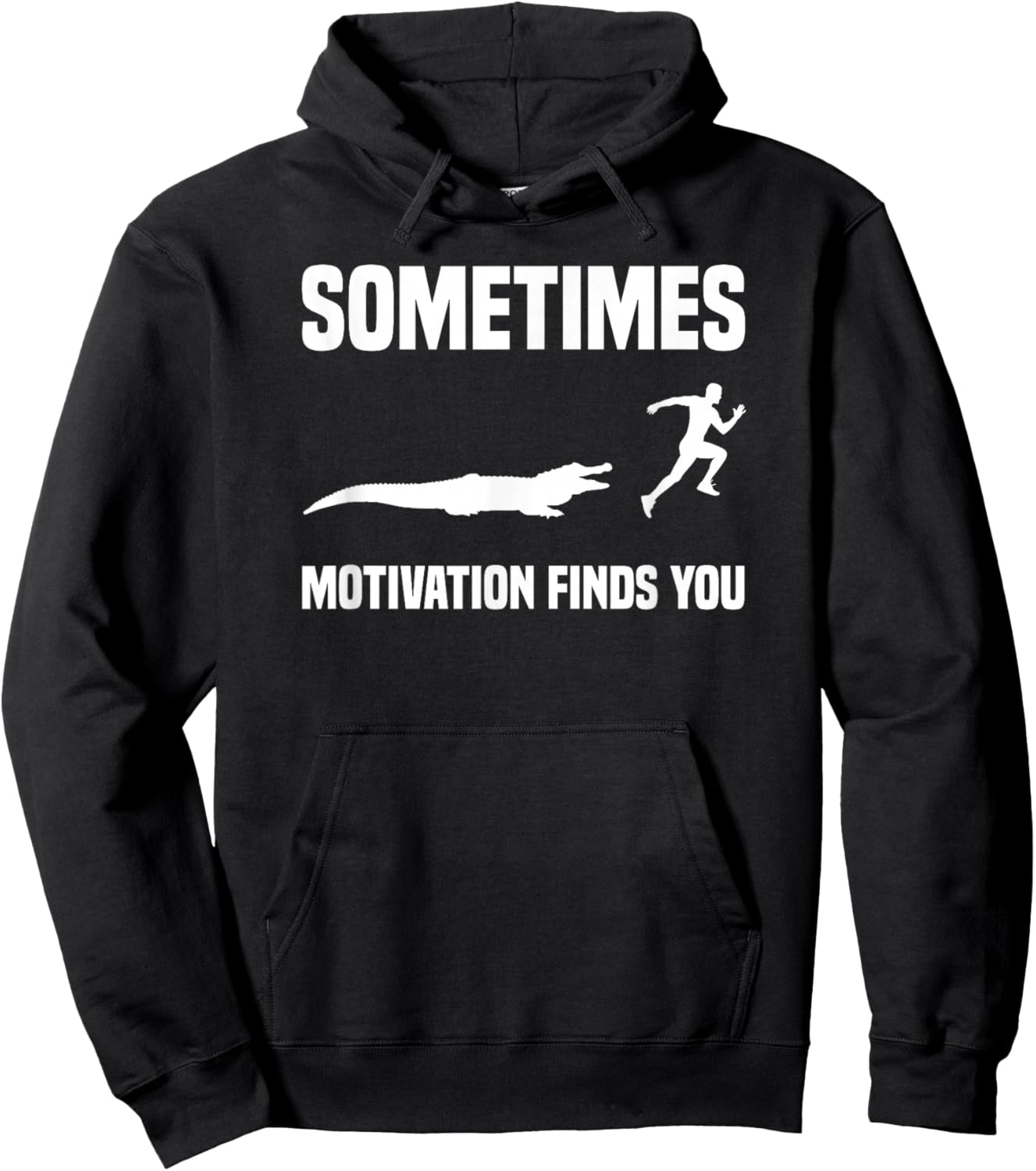 Funny Running Sport Runner Alligator Motivation Finds You Hoodie - Hoodie | Black