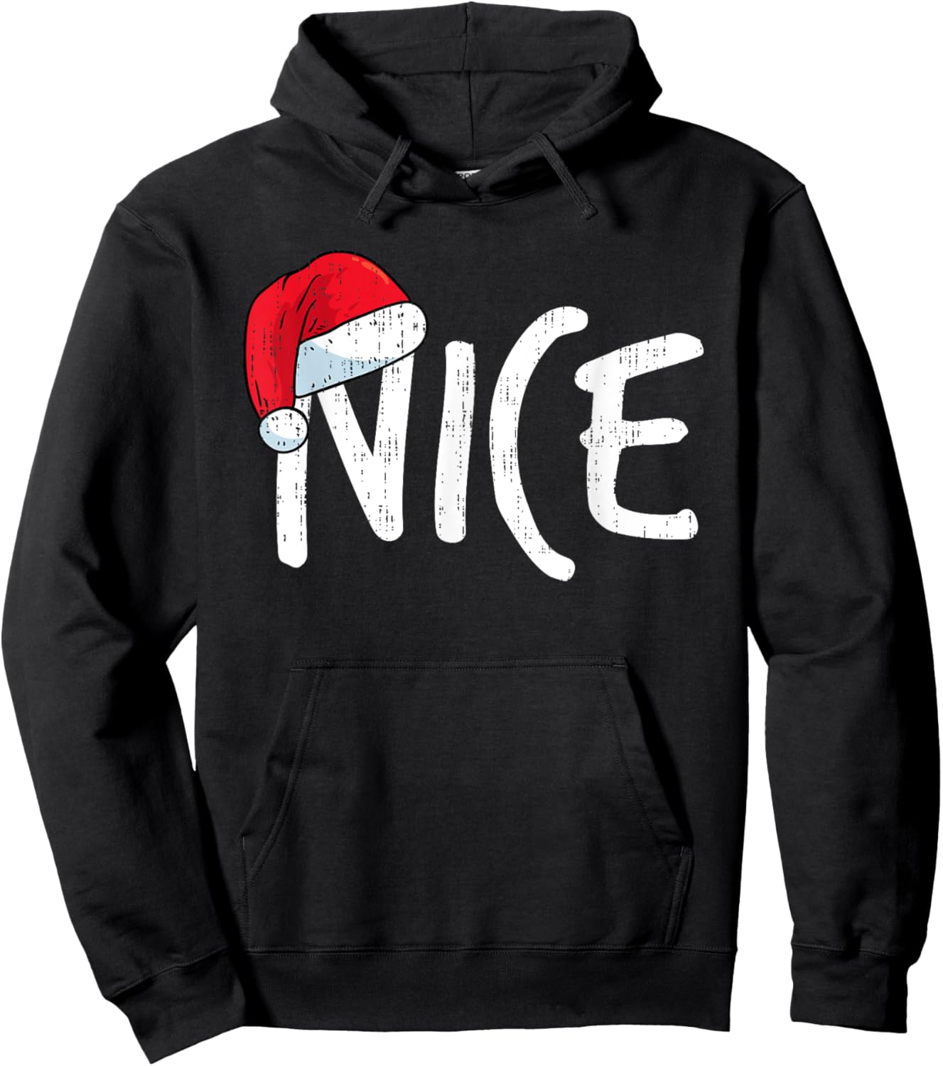 Team Naughty Nice Funny Matching Christmas Couples Costume Hoodie - Hoodie | Black