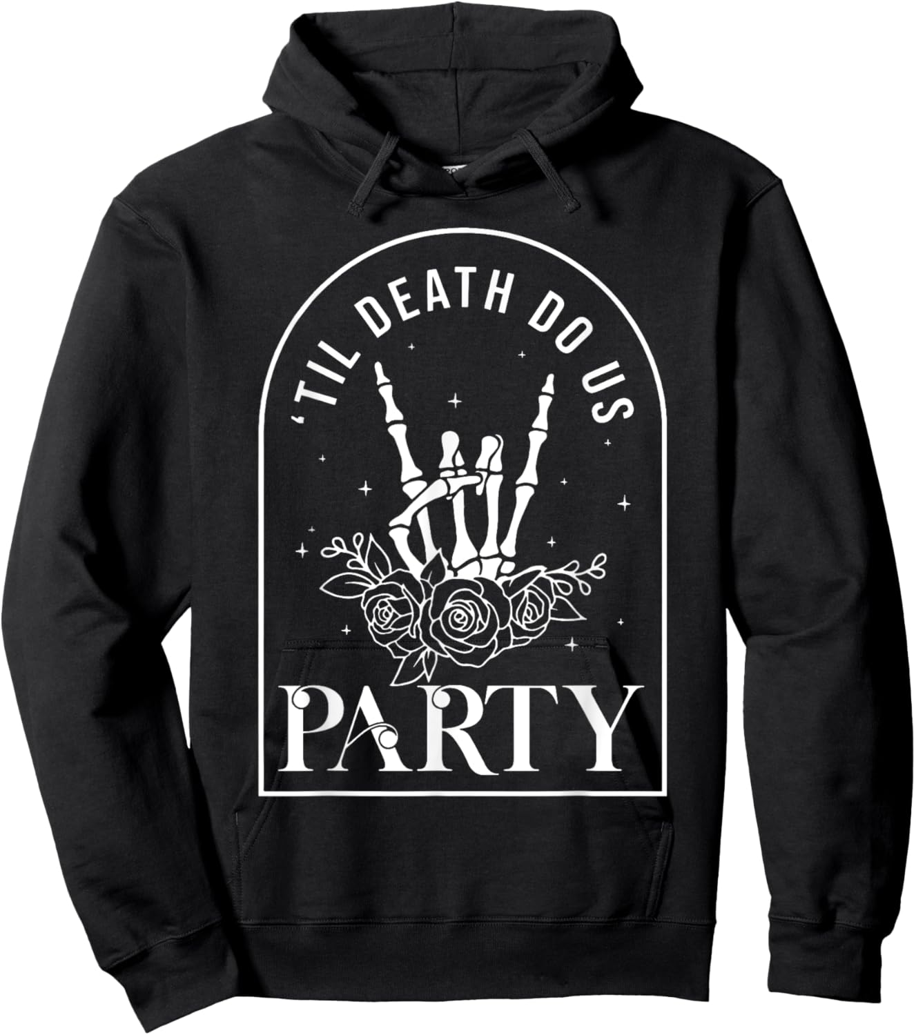 Til Death Do Us Party Retro Halloween Bachelorette Matching Hoodie - Hoodie | Black