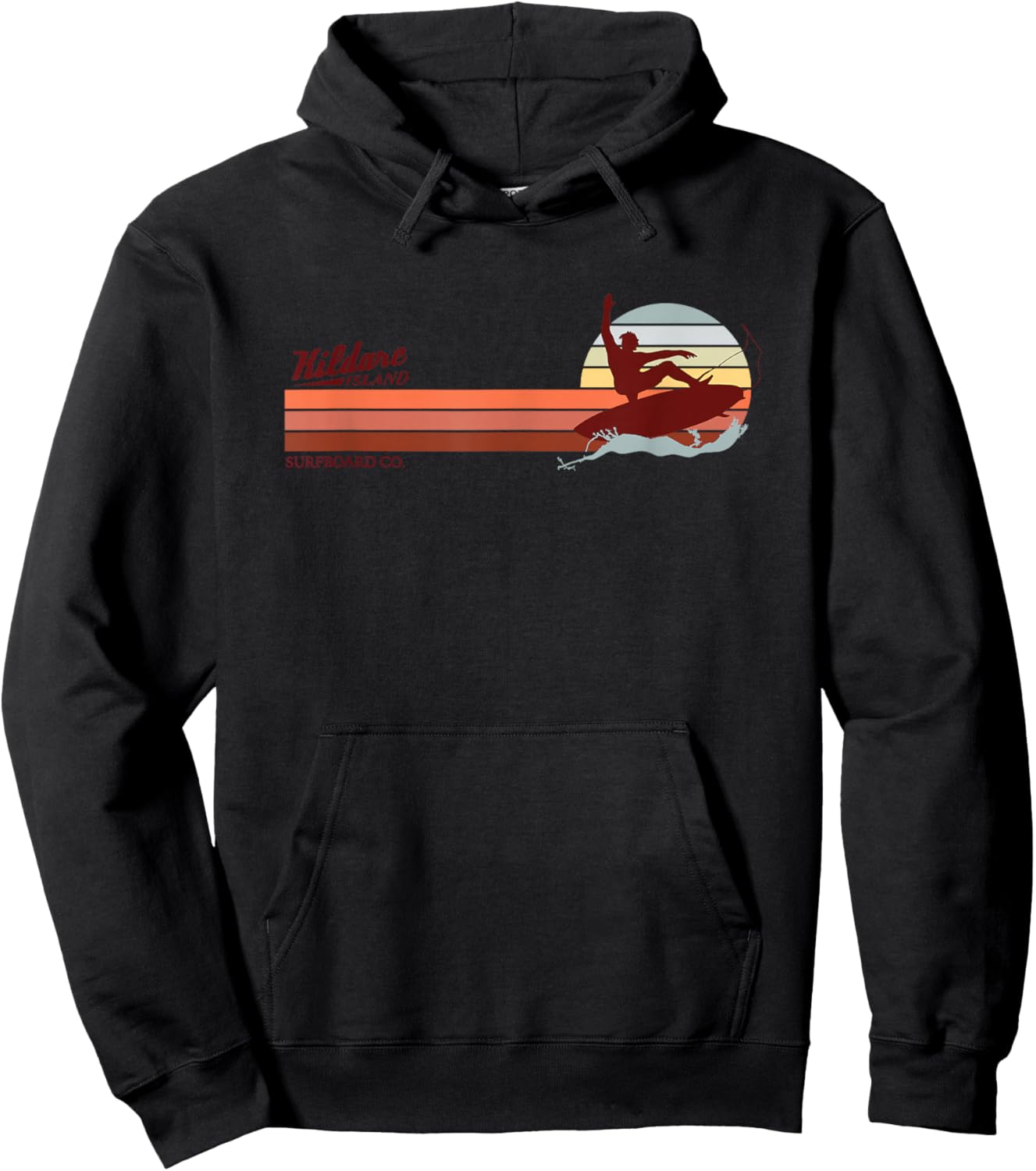 Outer Banks Kildare Island Surfboard Co. Sunset Surfer Hoodie - Hoodie | Black