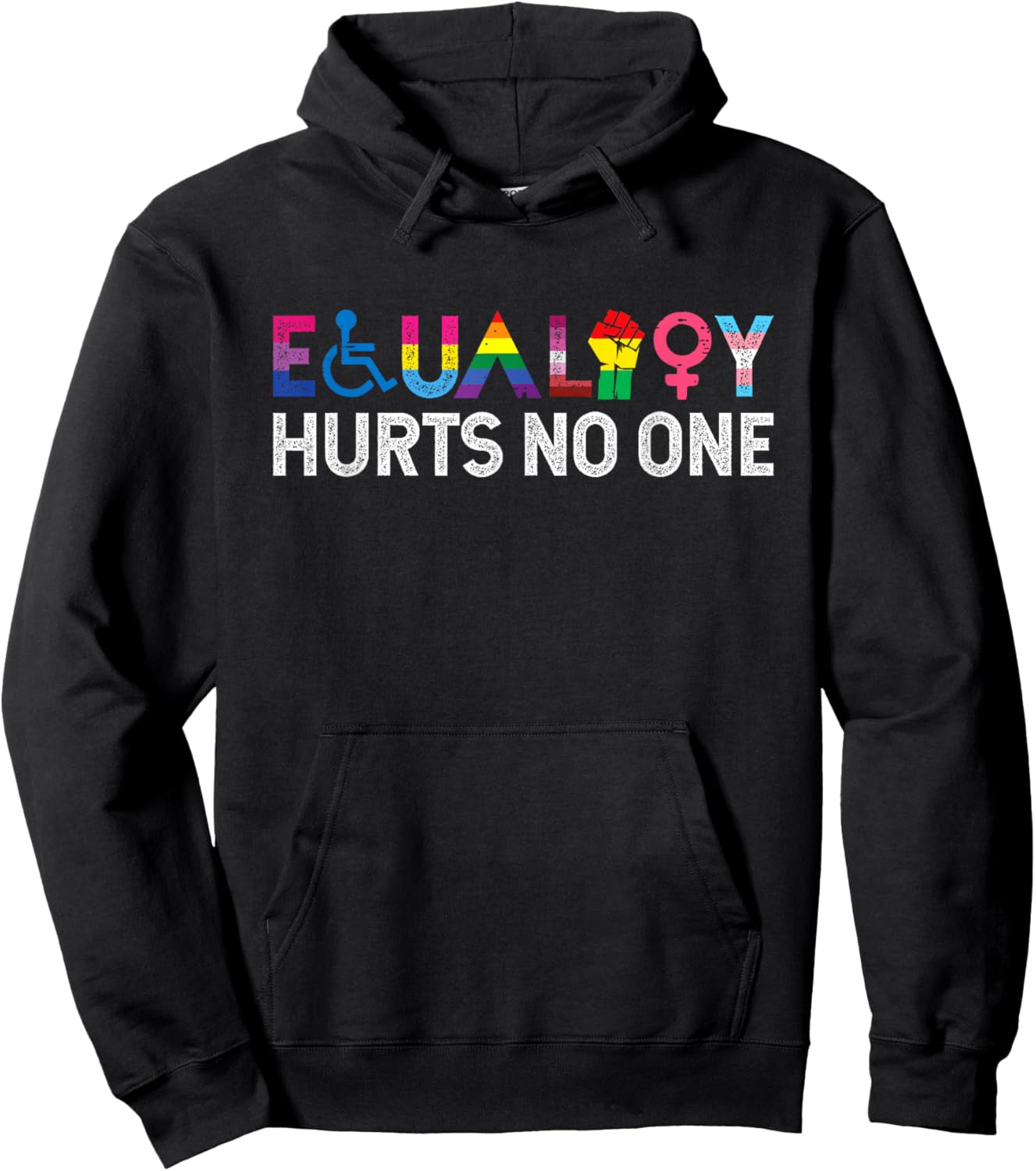 Equality Hurts No One Pride Inclusion Design Hoodie - Hoodie | Black