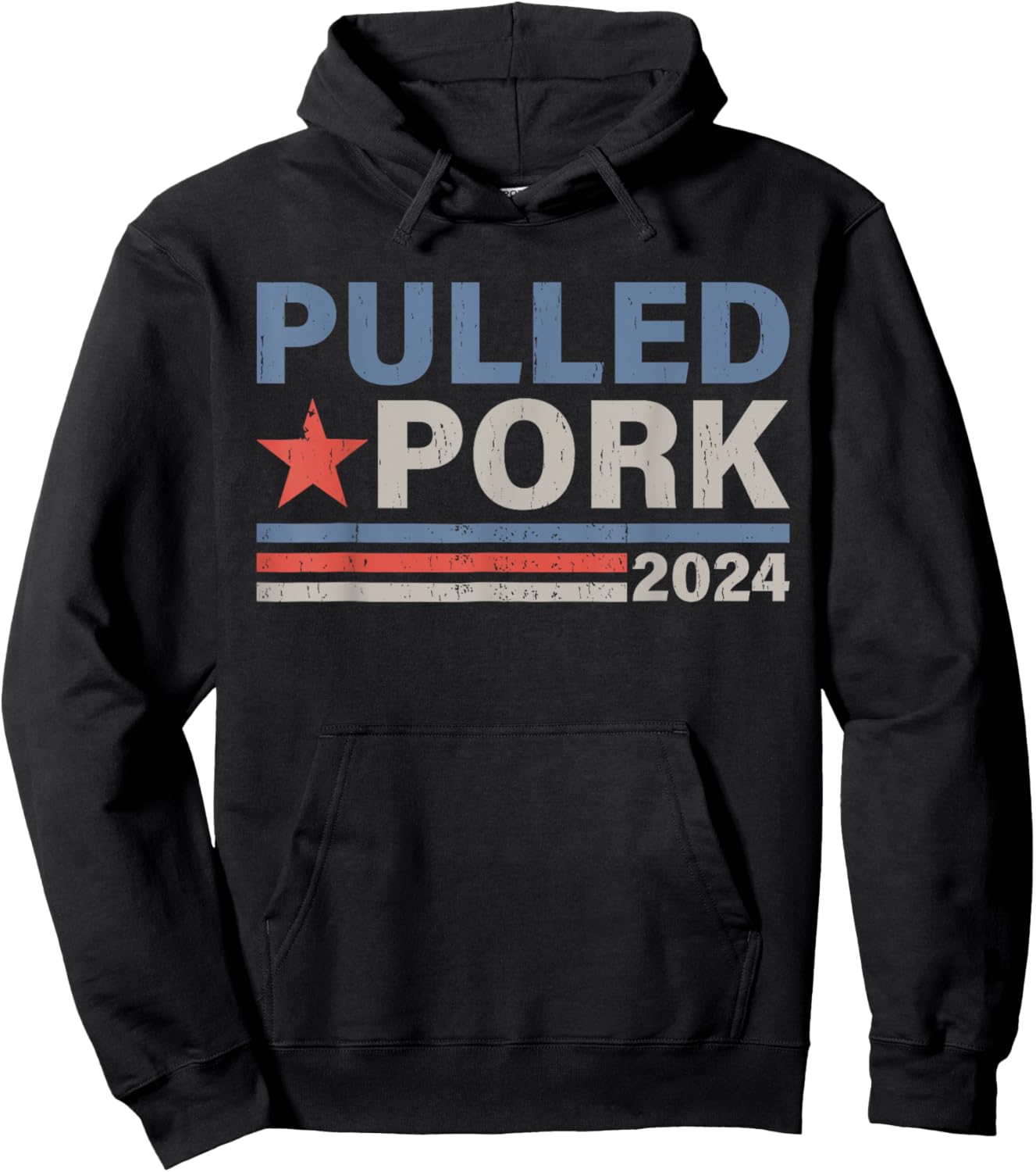 Pulled Pork '24 Funny BBQ Lover Political Election Hoodie - Hoodie | Black