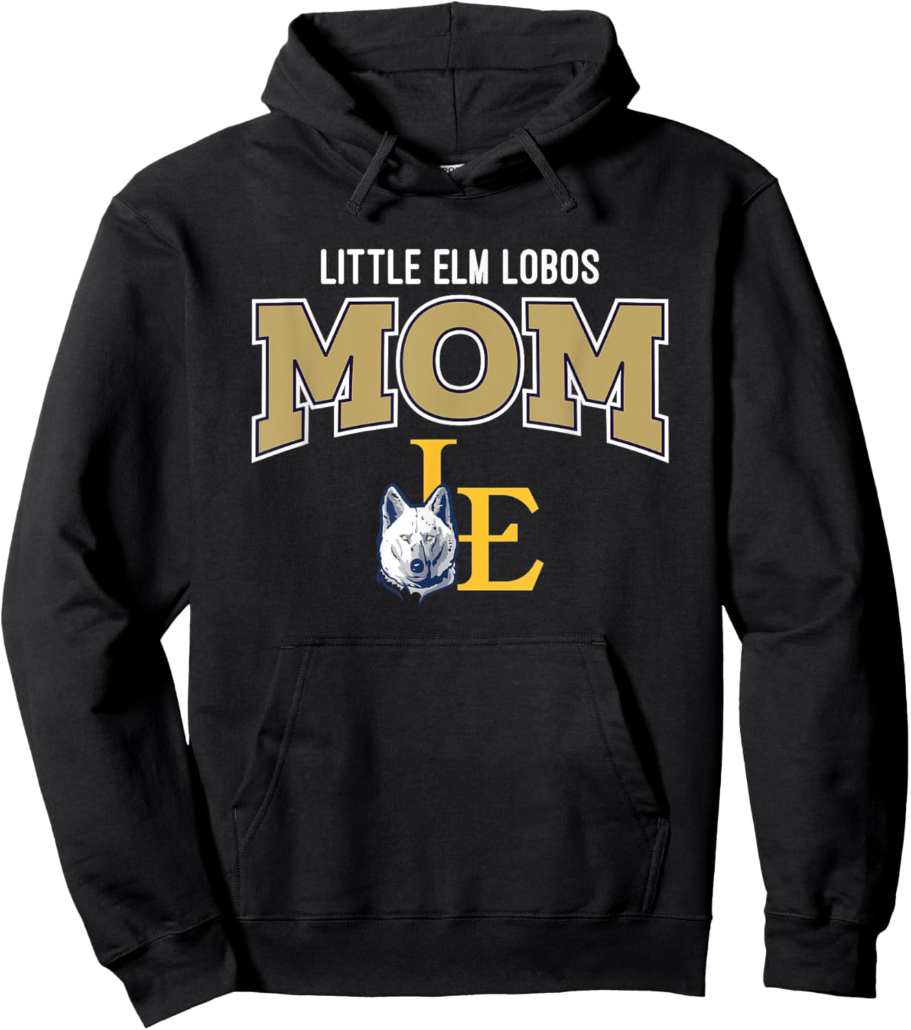 Little Elm Lobos Logo Mom HS Hoodie - Hoodie | Black