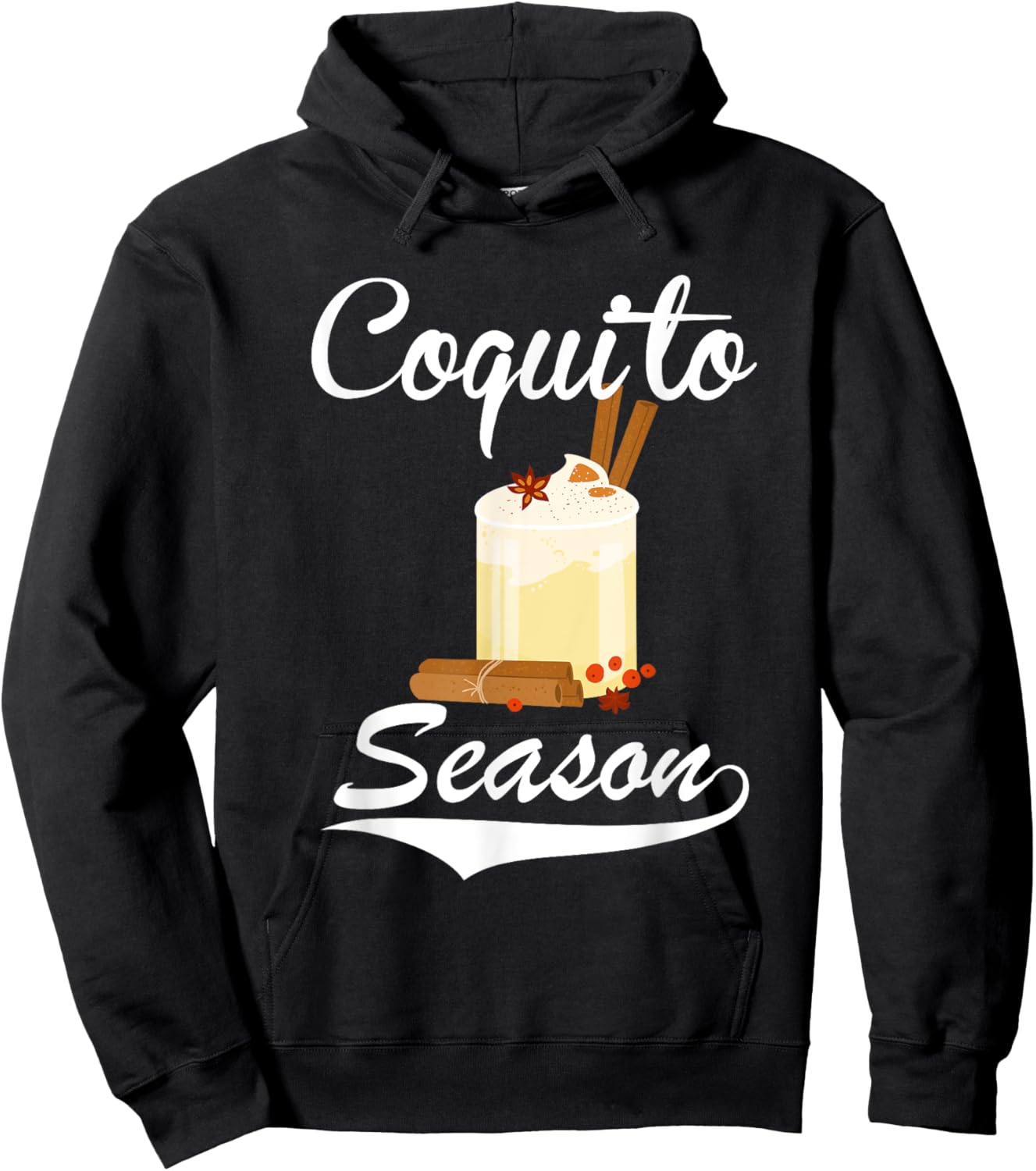 Funny Puerto Rican Christmas hispanic Coquito season Boricua Hoodie - Hoodie | Black