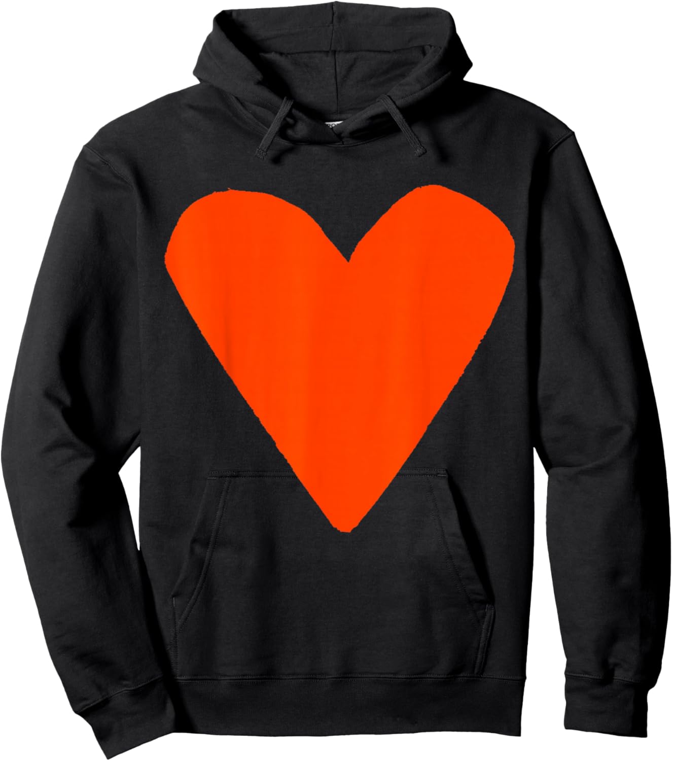 Cute Orange Heart Hoodie - Hoodie | Black