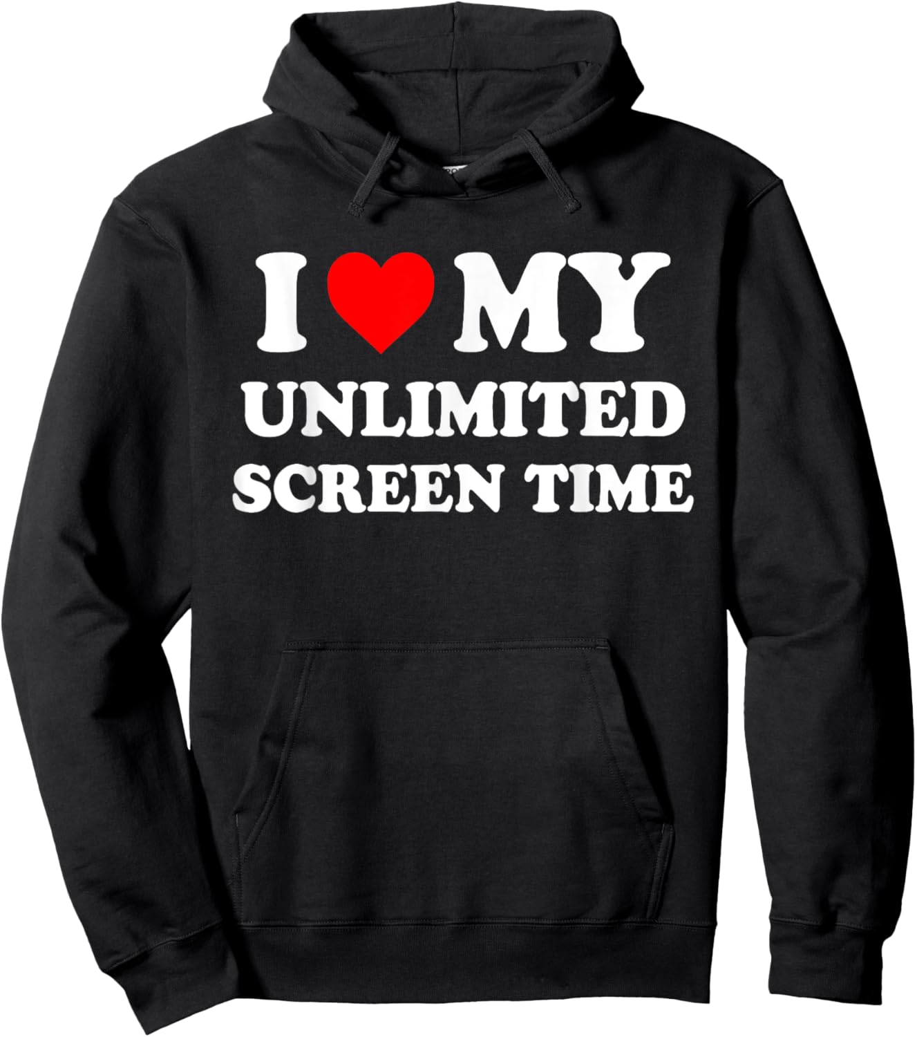 I Love My Unlimited Screen Time Quote Hoodie - Hoodie | Black