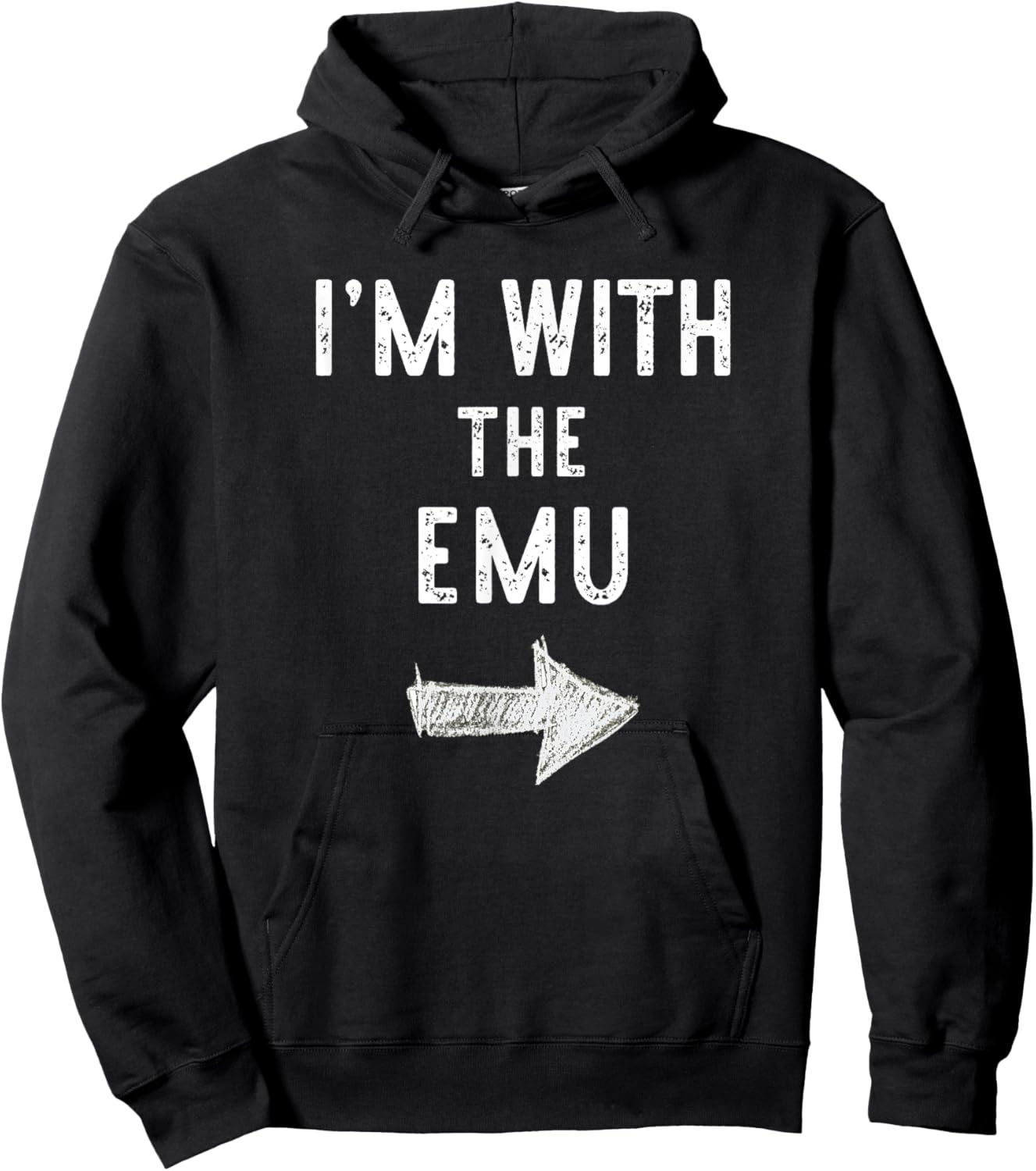 I'm With The Emu Costume Halloween Matching Couple Hoodie - Hoodie | Black
