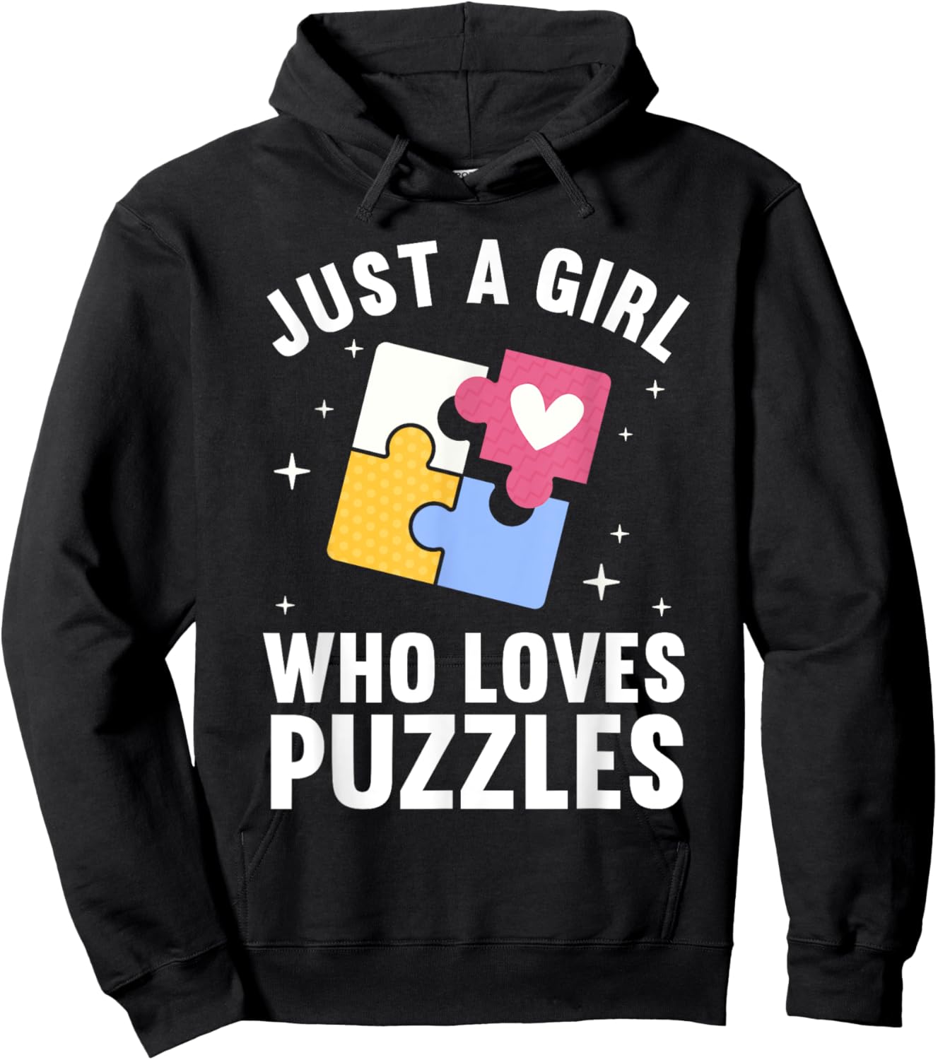 Cool Puzzle Design Girls Jigsaw Lover Puzzle Piece Hoodie - Hoodie | Black