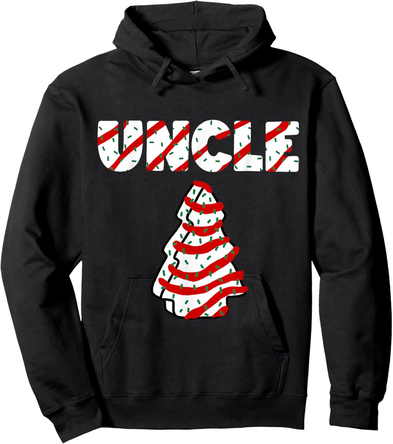 Christmas Tree Cake Matching Family Party Pajama Uncle Hoodie - Hoodie | Black