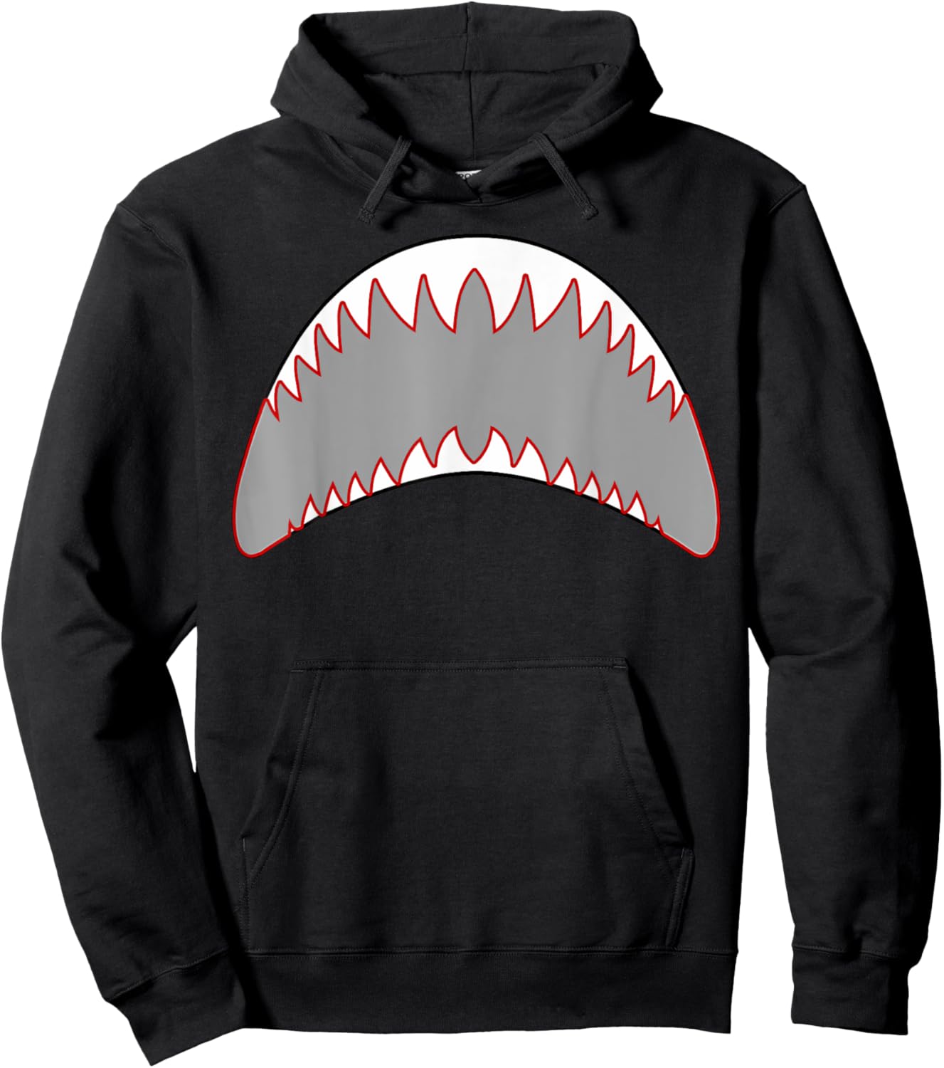 Shark Mouth Jaw Lazy Easy Costume For Halloween Party Hoodie - Hoodie | Black