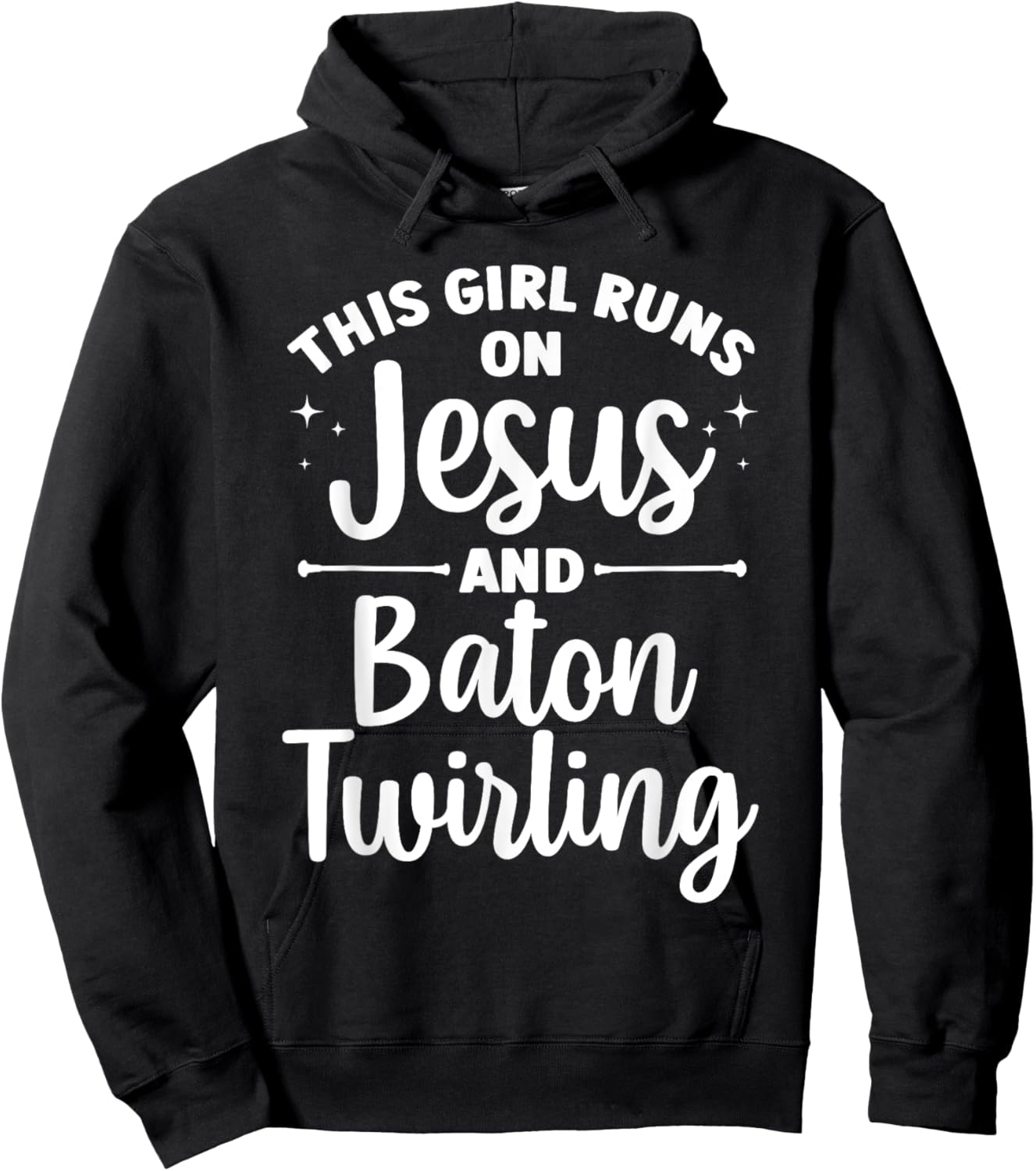 Baton Twirling Art Girls Color Guard Baton Twirler Hoodie - Hoodie | Black