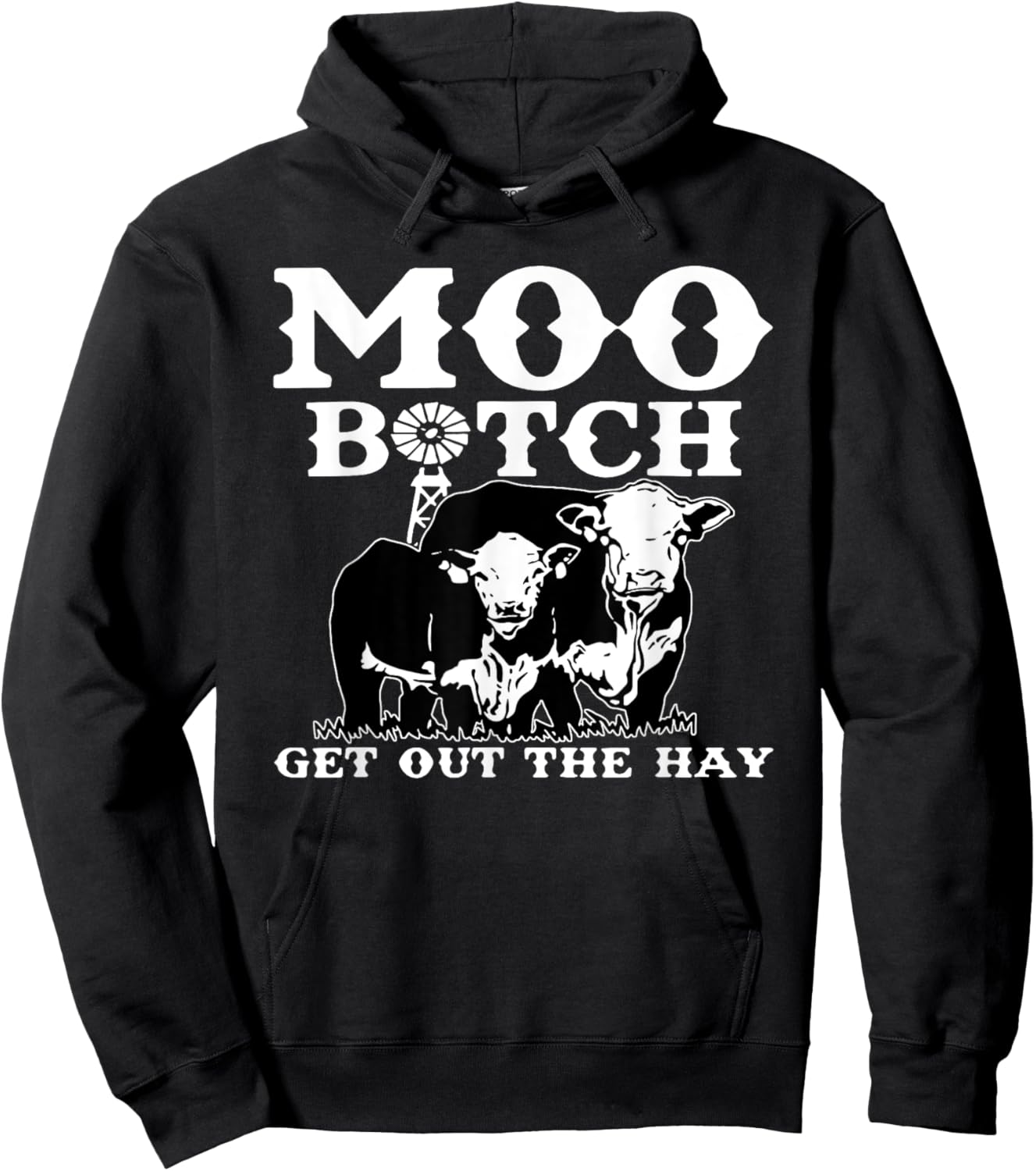 Vintage Moo Bitch Get Out The Hay Farm Life, Cute Farm Life Hoodie - Hoodie | Black
