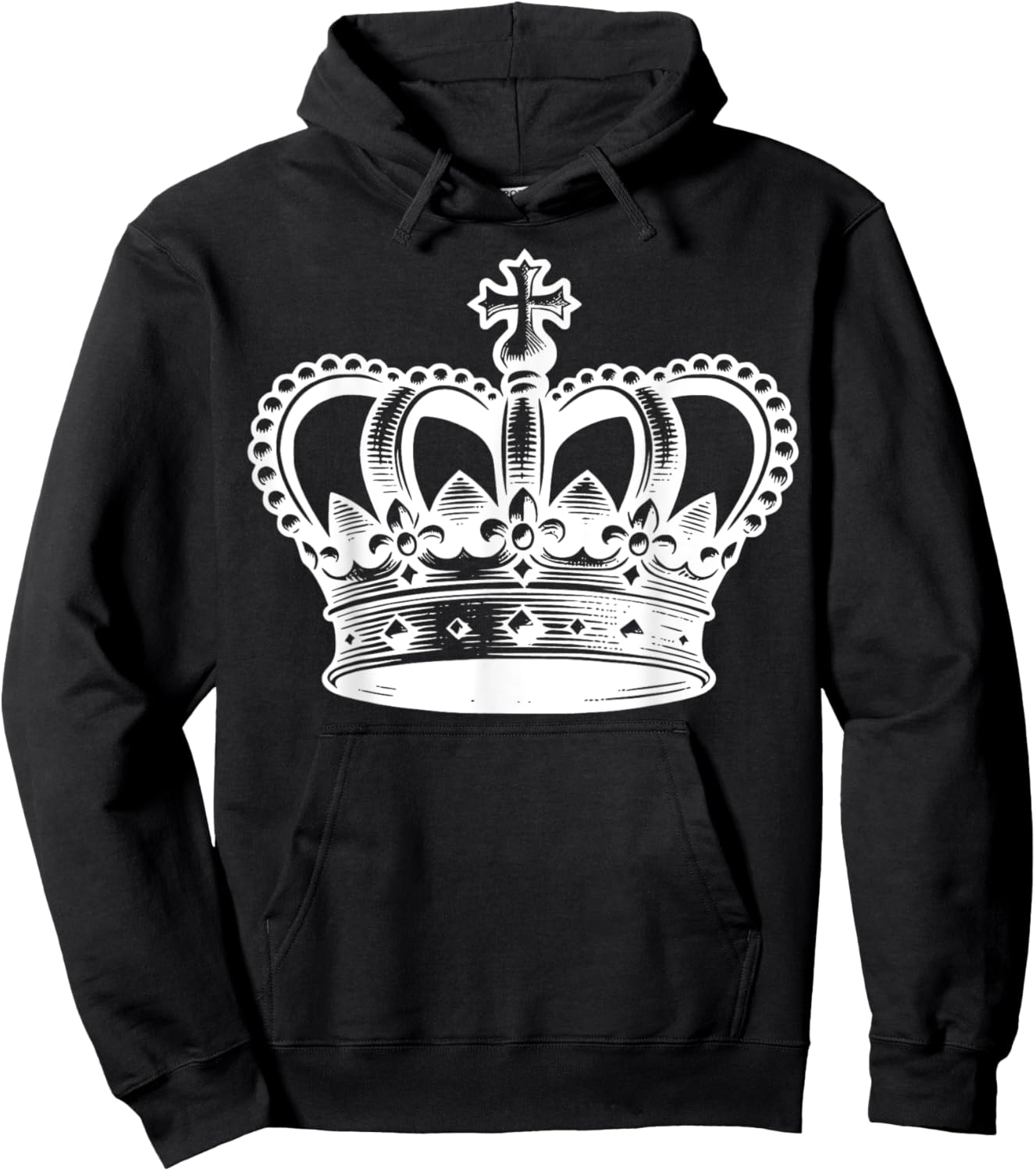 Elegant Royal Crown Illustration For Adults Hoodie - Hoodie | Black