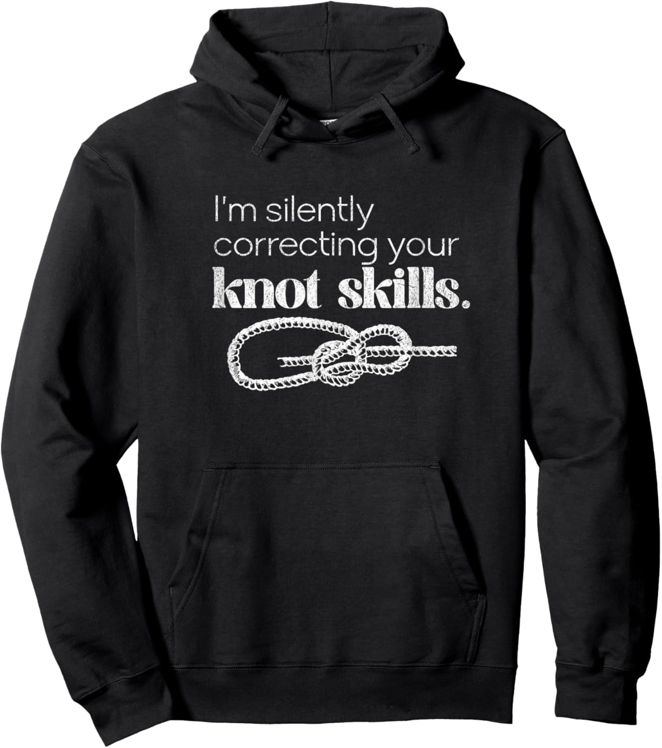 Funny Boating Sailing Silently Correcting Knot Skills Hoodie - Hoodie | Black