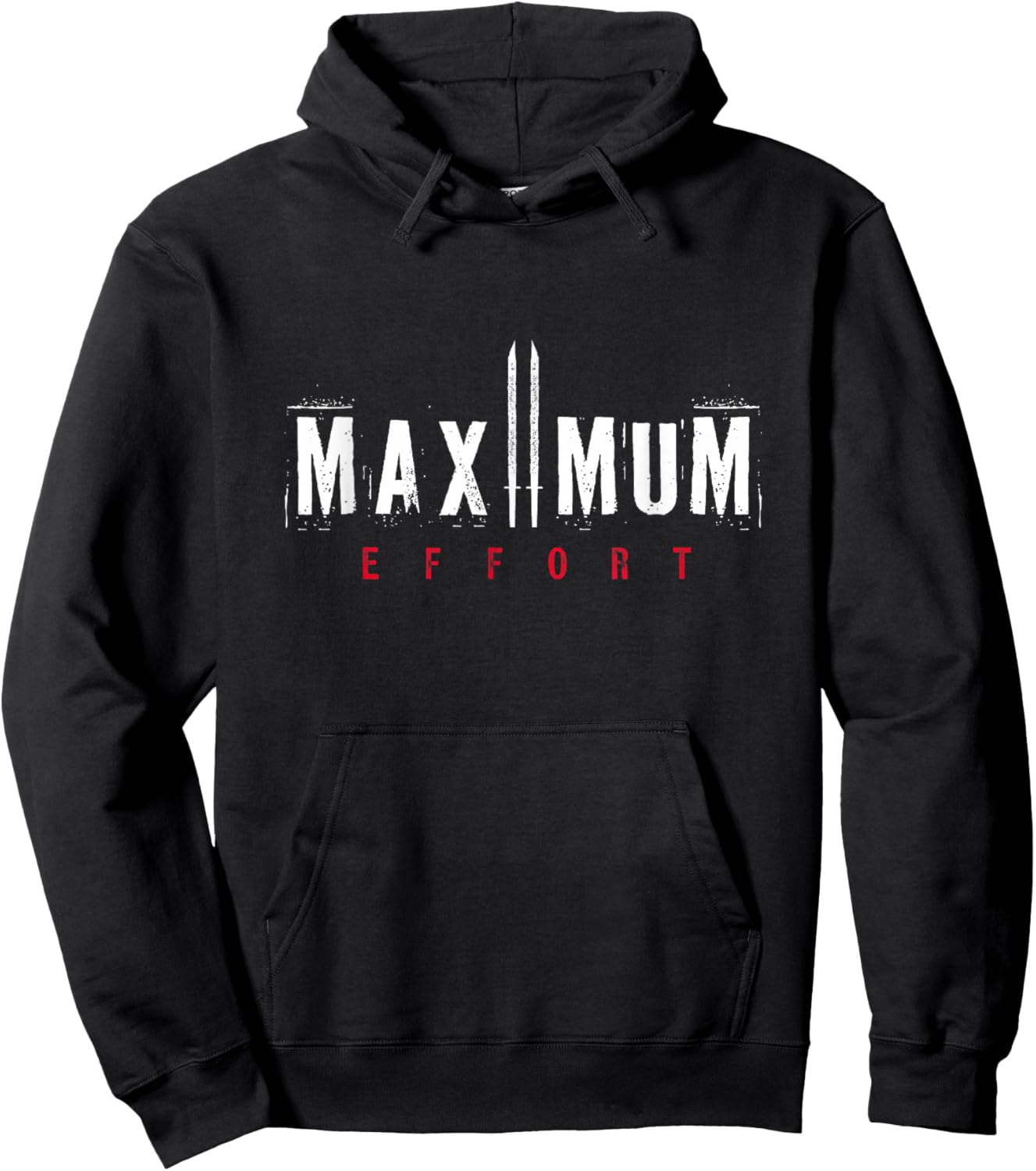 Marvel Deadpool Maximum Effort Distressed Big Text Logo Hoodie - Hoodie | Black