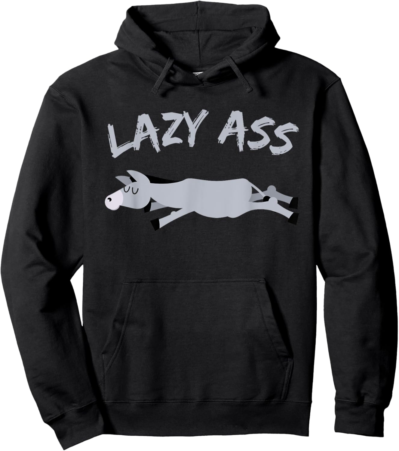 Funny Lazy Ass Donkey Burrow Hoodie - Hoodie | Black