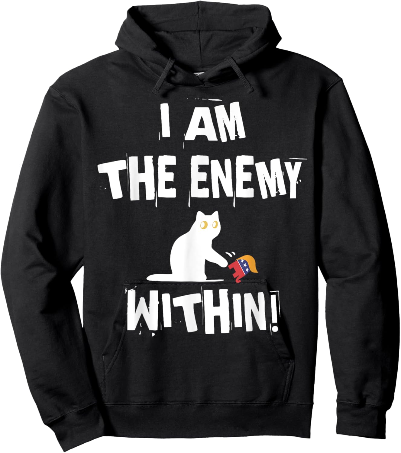 I'm The Enemy Within Funny Cat Republican Men Women Hoodie - Hoodie | Black