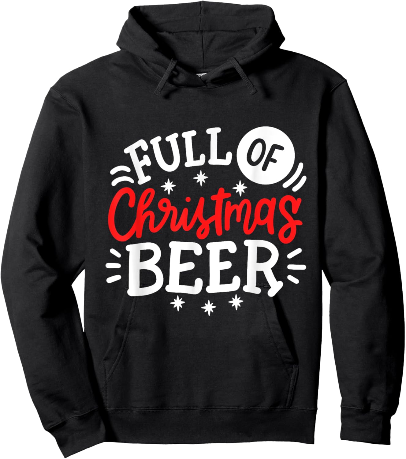 Full Of Christmas Beer Funny Matching Couples Xmas Outfit Hoodie - Hoodie | Black