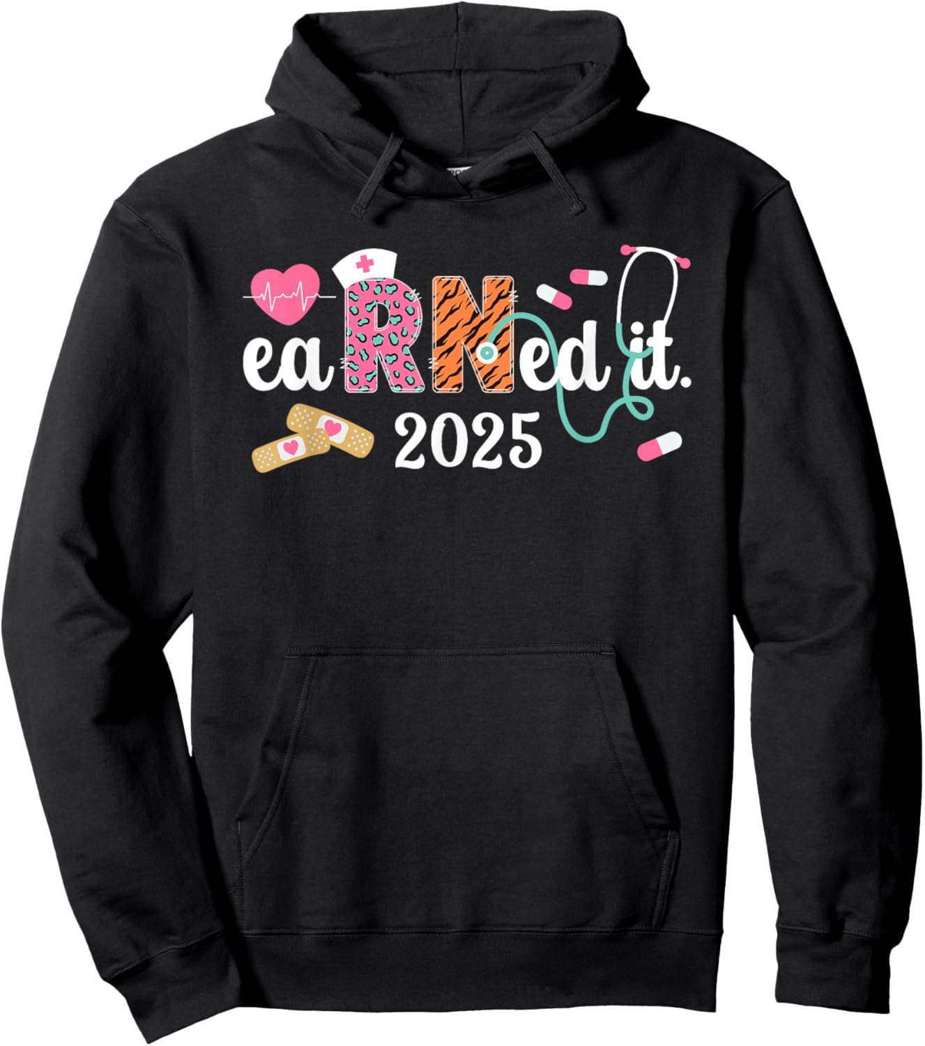 Earned It RN Grad 2025 Registered Nurse Graduation 2025 Hoodie - Hoodie | Black