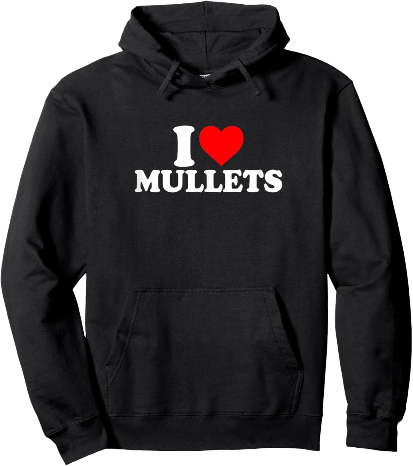 I Love Heart Mullets Simple Funny Cute Hoodie - Hoodie | Black