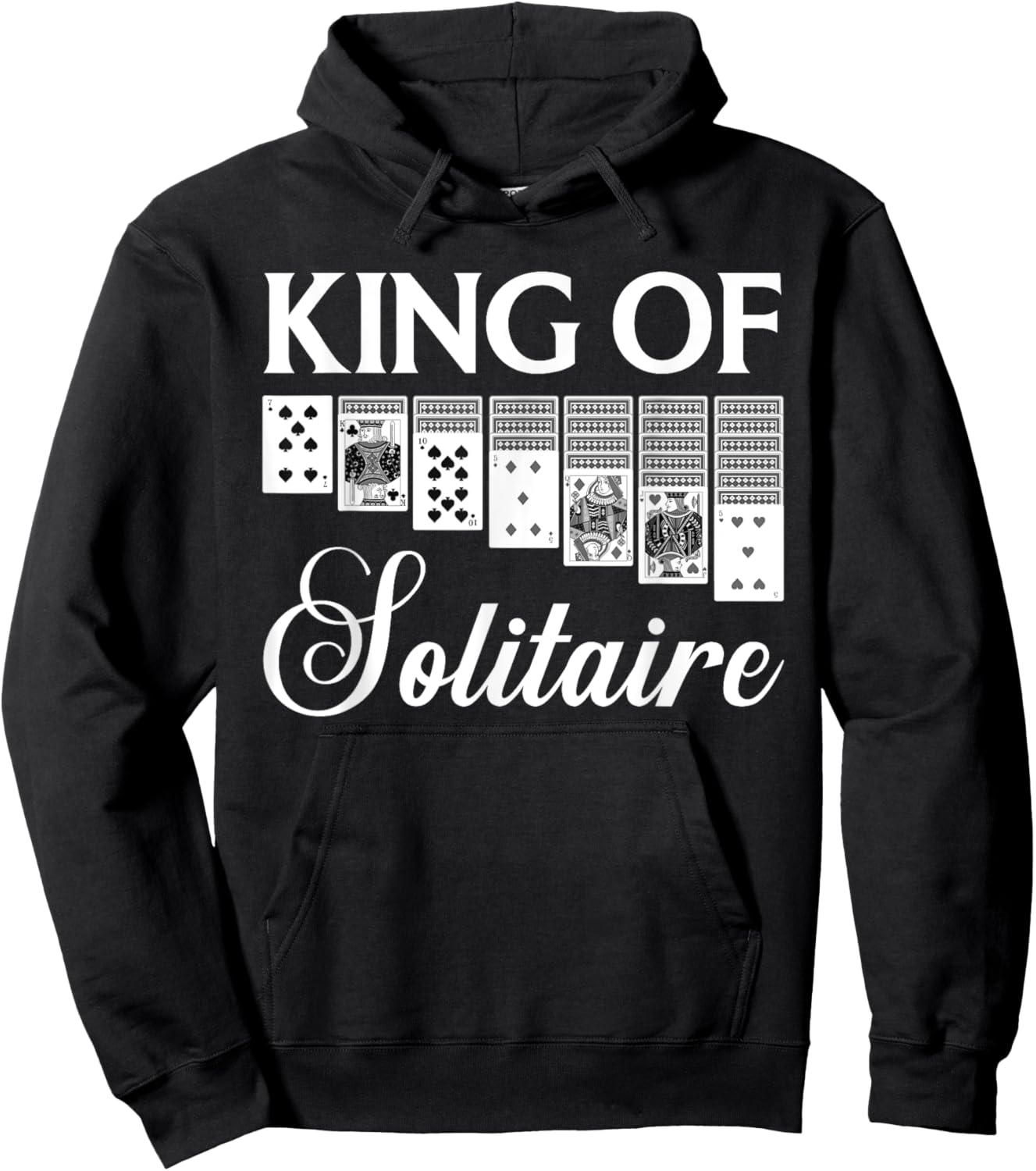 Funny King of Solitaire Art Grandpa Solitaire Player Hoodie - Hoodie | Black