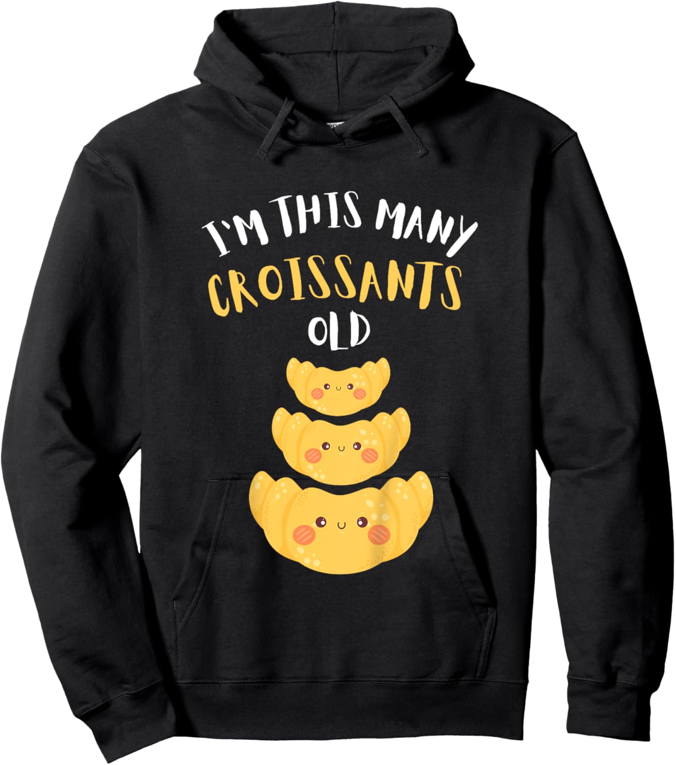Kids I'm This Many Croissants Old - 3rd Birthday 3 Years Old Bday Hoodie - Hoodie | Black