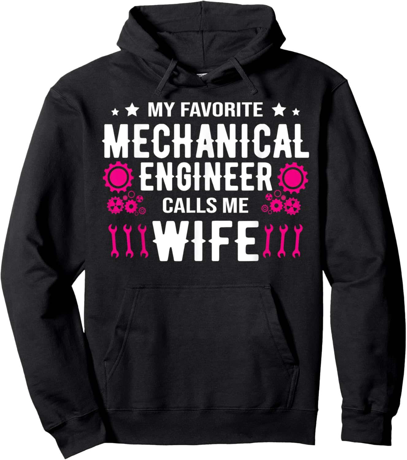 My Favorite Mechanical Engineer Calls Me Wife Mechanics Wife Hoodie - Hoodie | Black