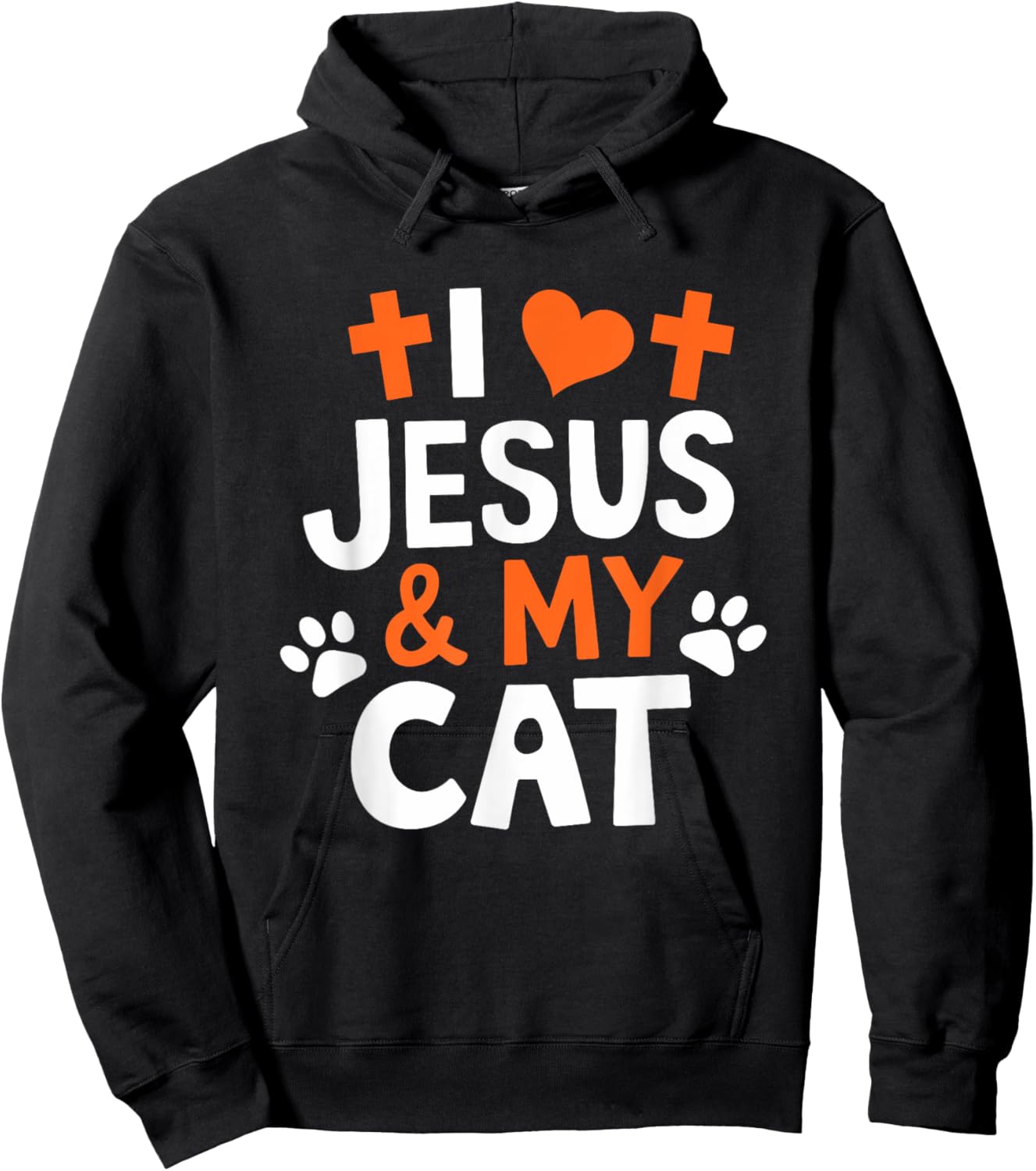 I love Jesus and my cat, Christian God Believer Christianity Hoodie - Hoodie | Black