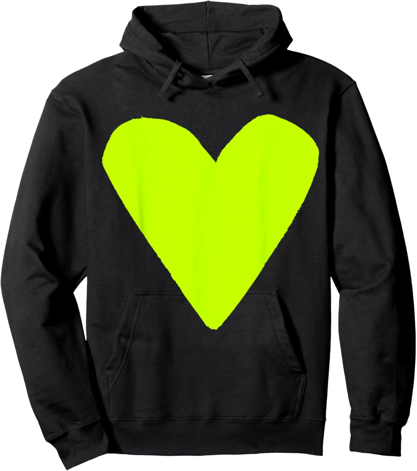 Cute Lime Green Heart Hoodie - Hoodie | Black