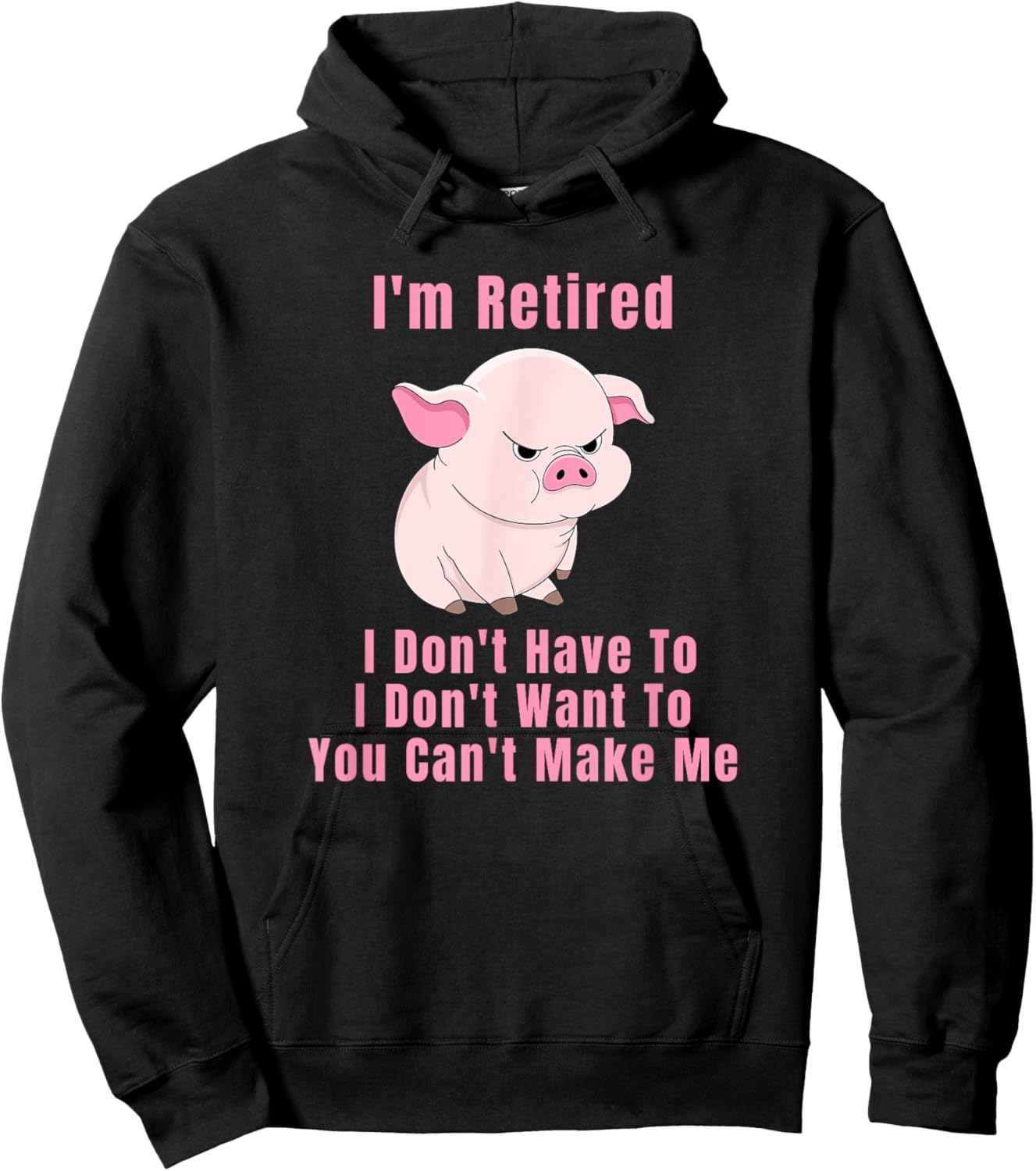 Retired Farmer I'm Retired Funny Angry Pig Retirement Hoodie - Hoodie | Black