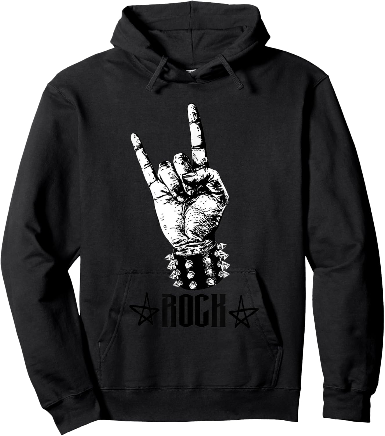 Born To Be Rock Star - Cool Hand Horns Design Hoodie - Hoodie | Black