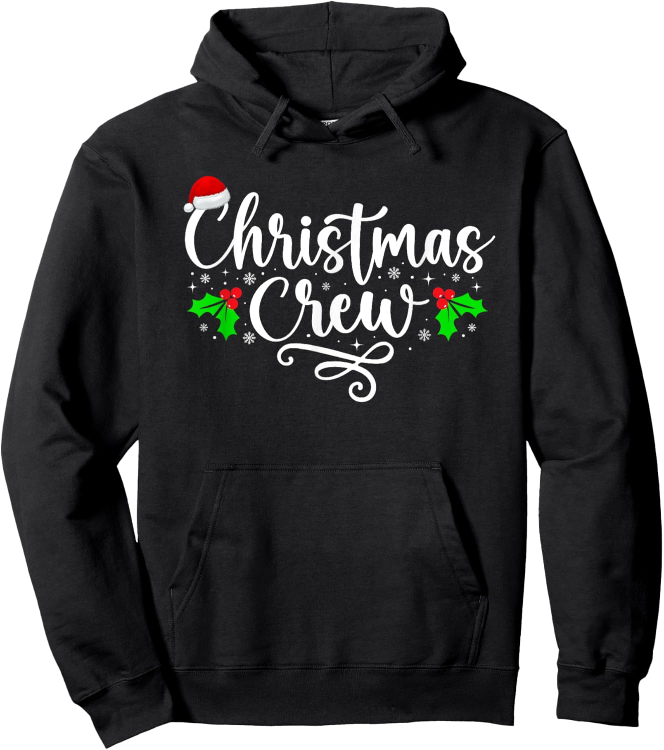 Christmas Crew Xmas Light Matching Family Pajama Funny Xmas Hoodie - Hoodie | Black