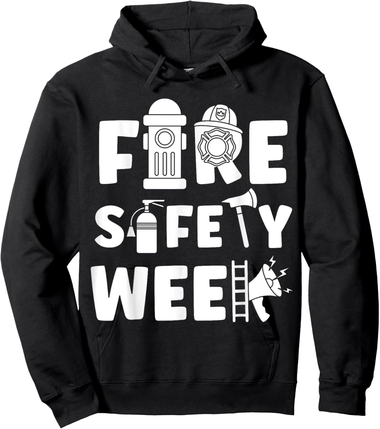 Fire Safety Week Prevention Month Firefighter Stop Drop Roll Hoodie - Hoodie | Black