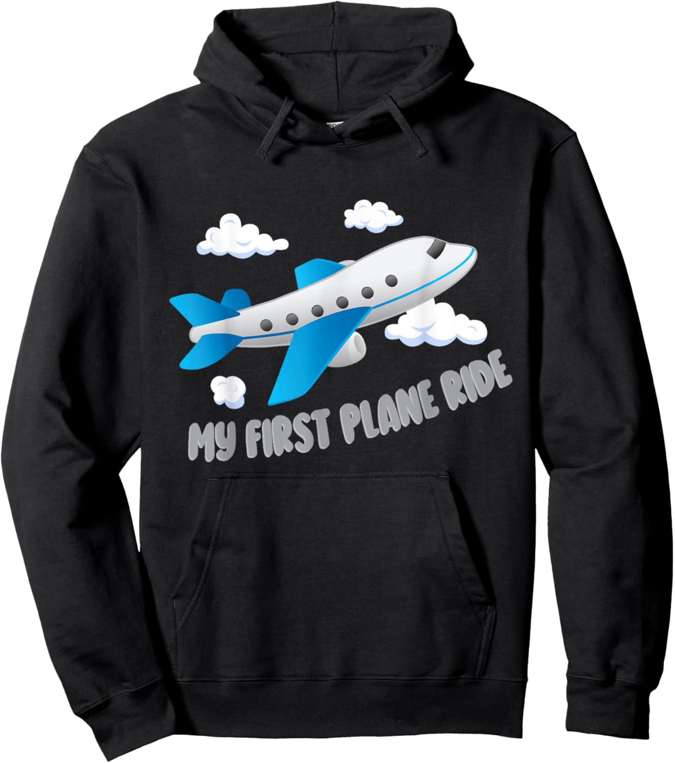 My First Plane Ride First Time Flying Airplane Kids Hoodie - Hoodie | Black