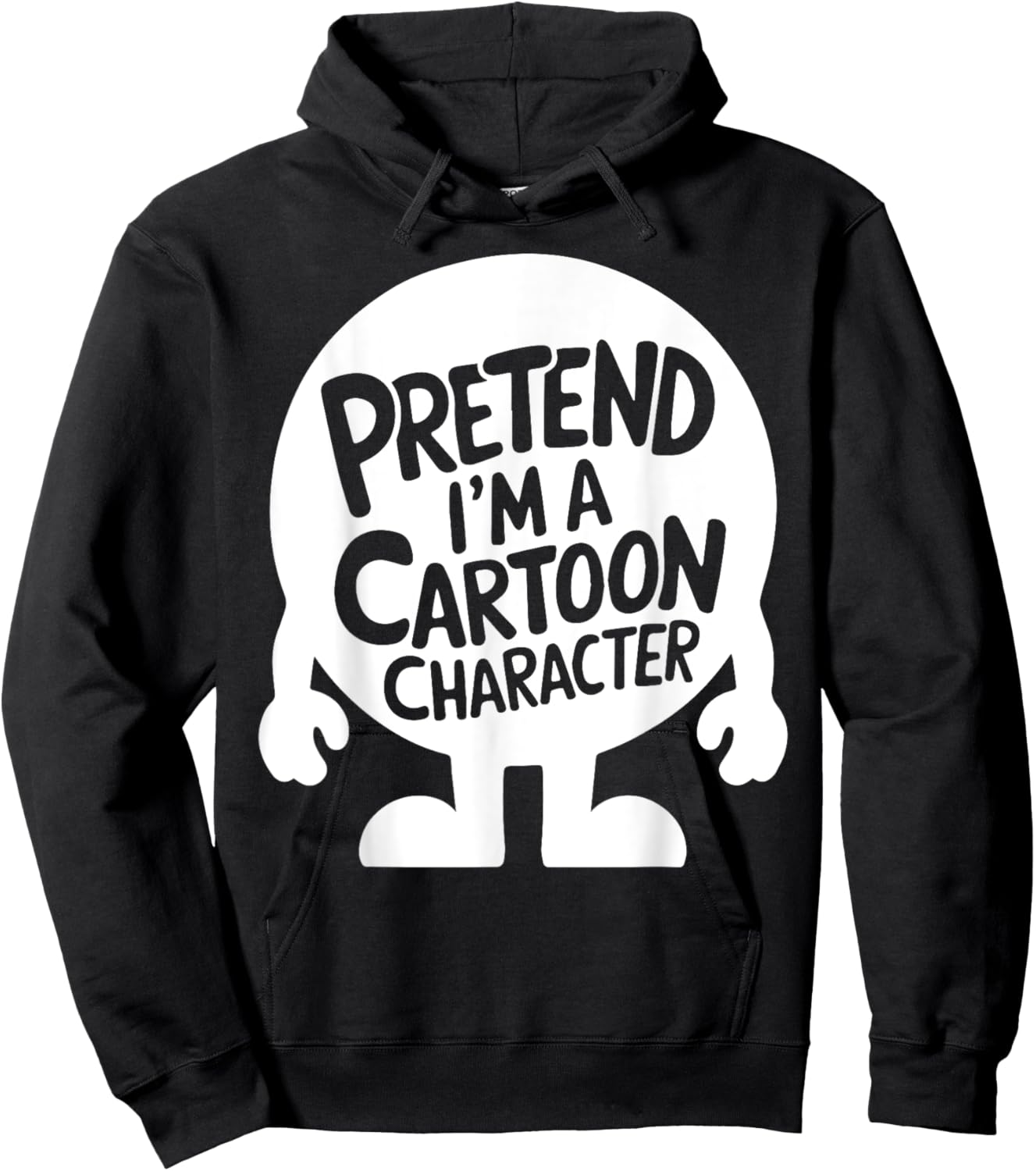 Easy Adult Halloween Costume Pretend I'm A Cartoon Character Hoodie - Hoodie | Black