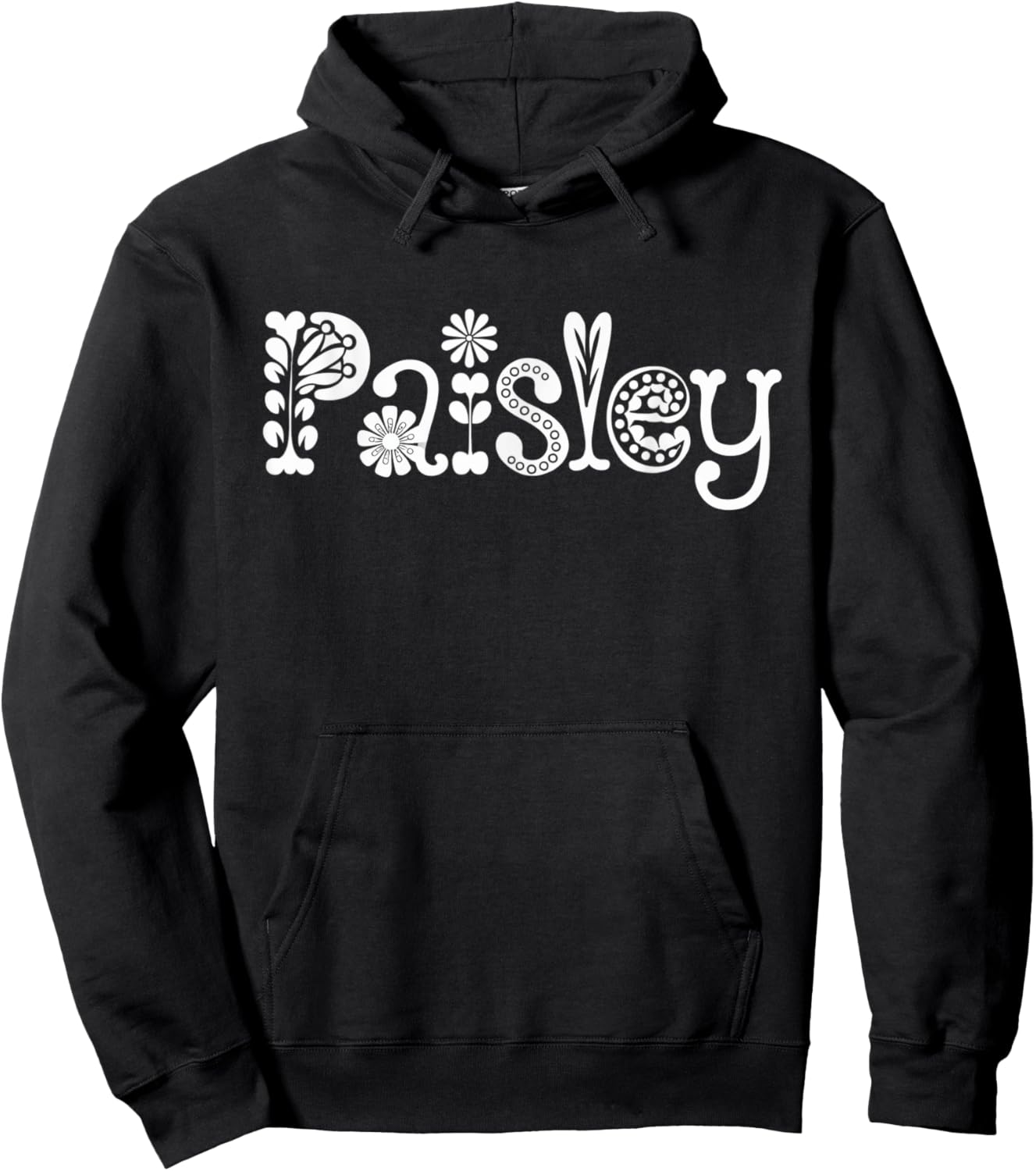 Paisley Name Custom Flower Personalized Botanical Women Girl Hoodie - Hoodie | Black
