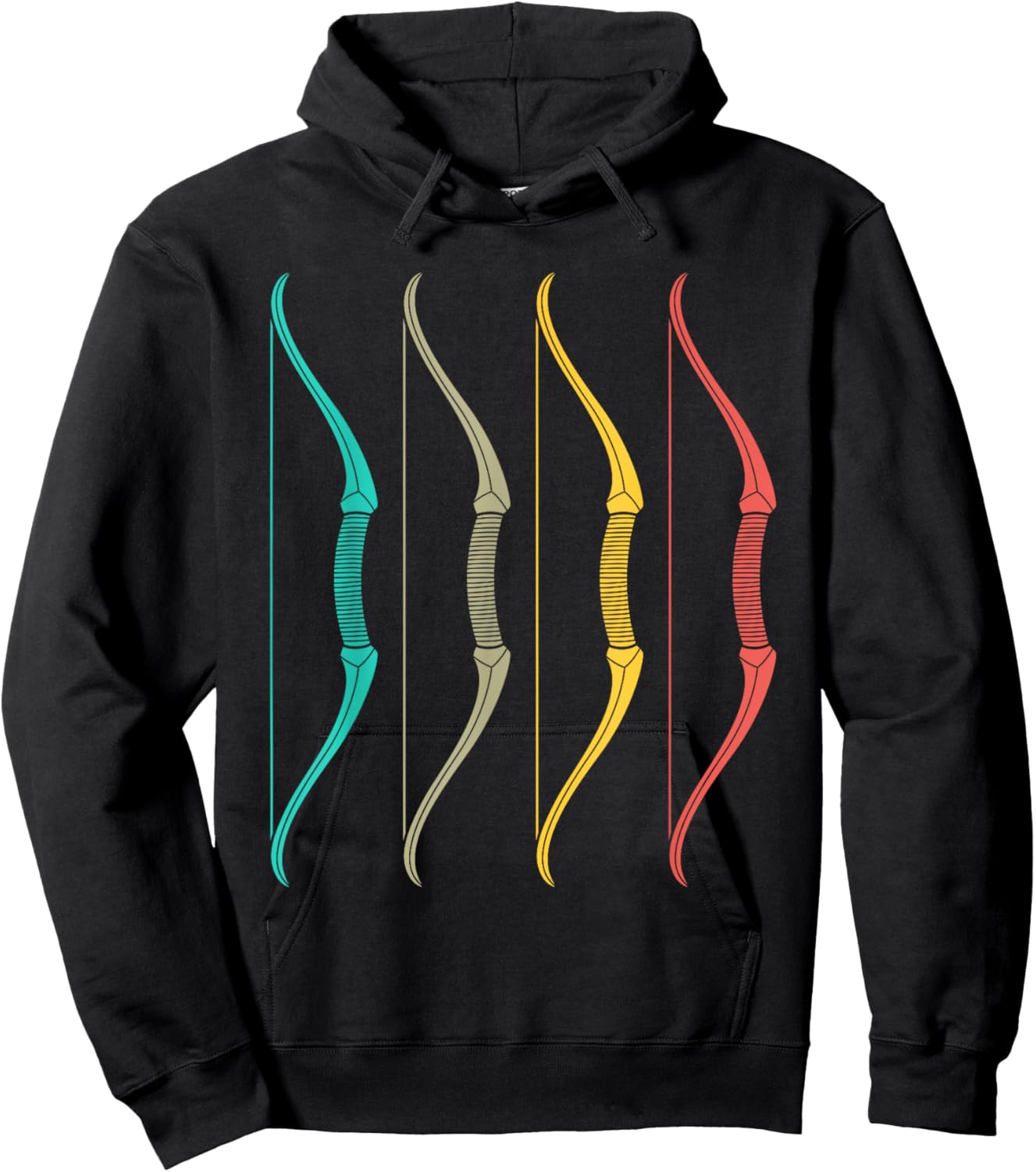 Vintage Archery With Bow Funny Classic Archers Bowman Outfit Hoodie - Hoodie | Black